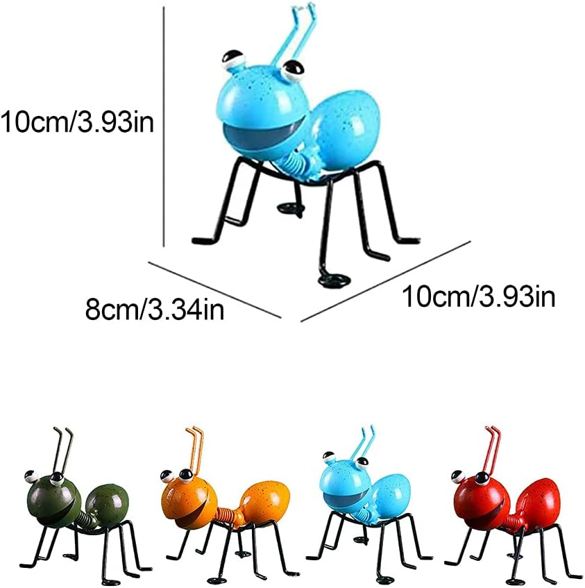 Metal Ants Garden Decor Insect Ornaments Indoor or Outdoor Garden Yard Art Wall Sculptures 4 PCS Set image number 1