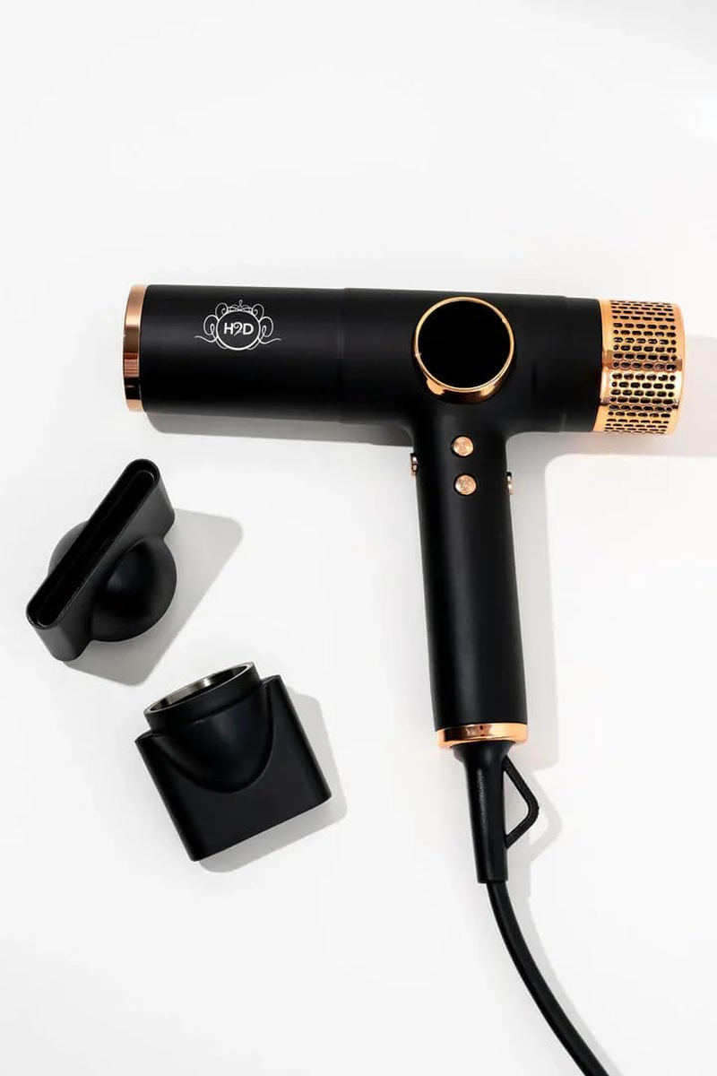 H2D Max Duo Pro Dynamic Matte Black BLACK with Rose Gold - Professional Hair Dryer & Straightener