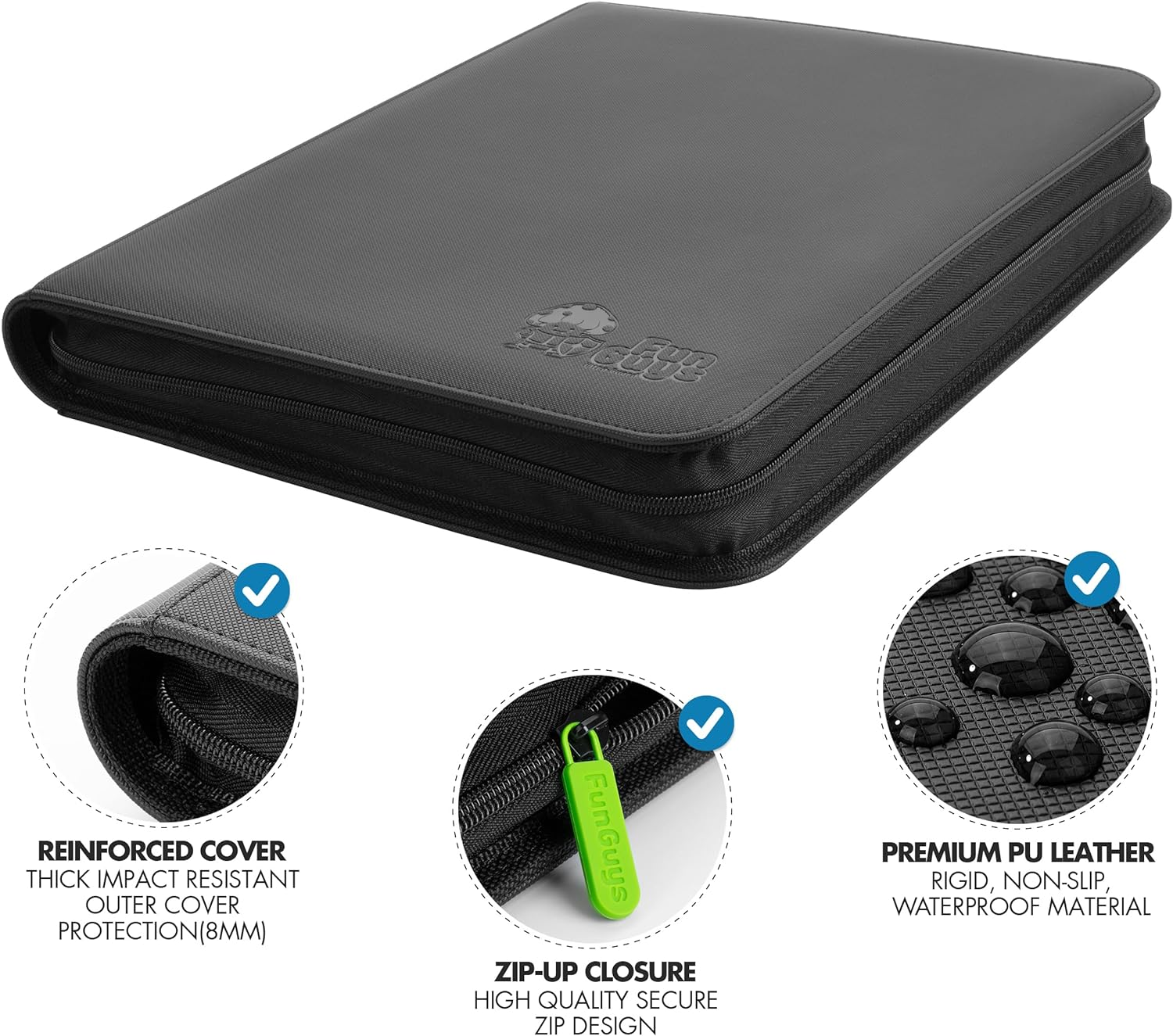 Toploader Binder, Trading Card Binder Storage, 252 9 Pocket Top Loader Binder, Pokemon Binder, Card Collection Binder, Yugioh Cards Binder, MTG Card Binder, TCG Binder, Card Folders for Trading Cards - 12 Pocket - Black And Yellow image number 2