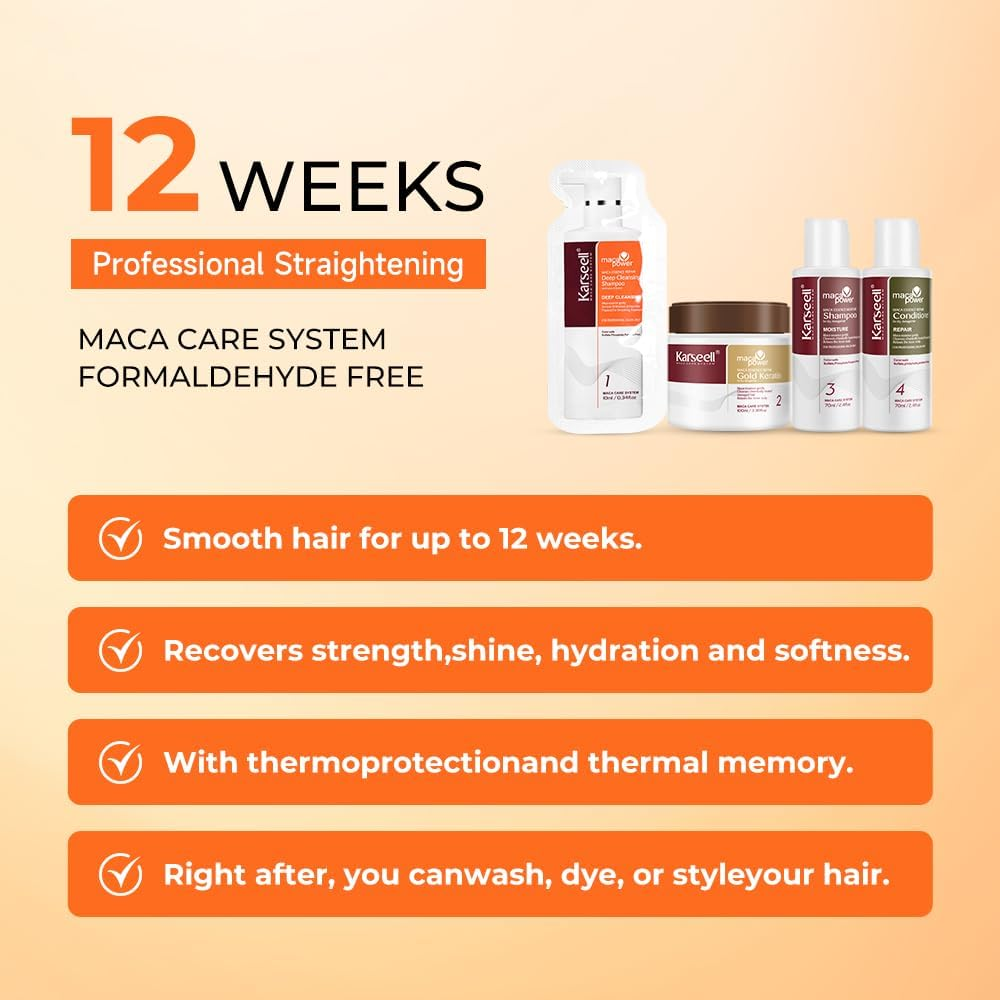 Karseell Repair Straightening Kit, 12 Weeks of Home Use Professional Straightening, Softer and Shinier Hair, All Hair Types image number 1