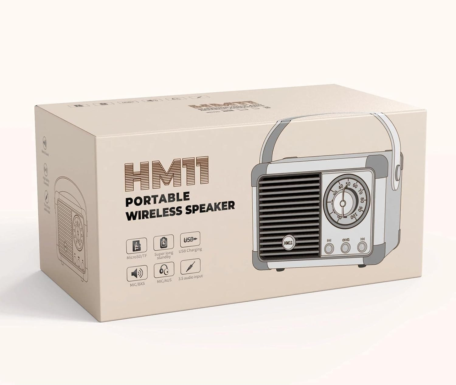 Retro Blue-Tooth Speaker | Vintage FM Radio Old Fashioned - Wireless Speaker AM/FM Vintage, Blue-Tooth 5.0 Wireless Connection, Stereo Sound B/M - Pink image number 2