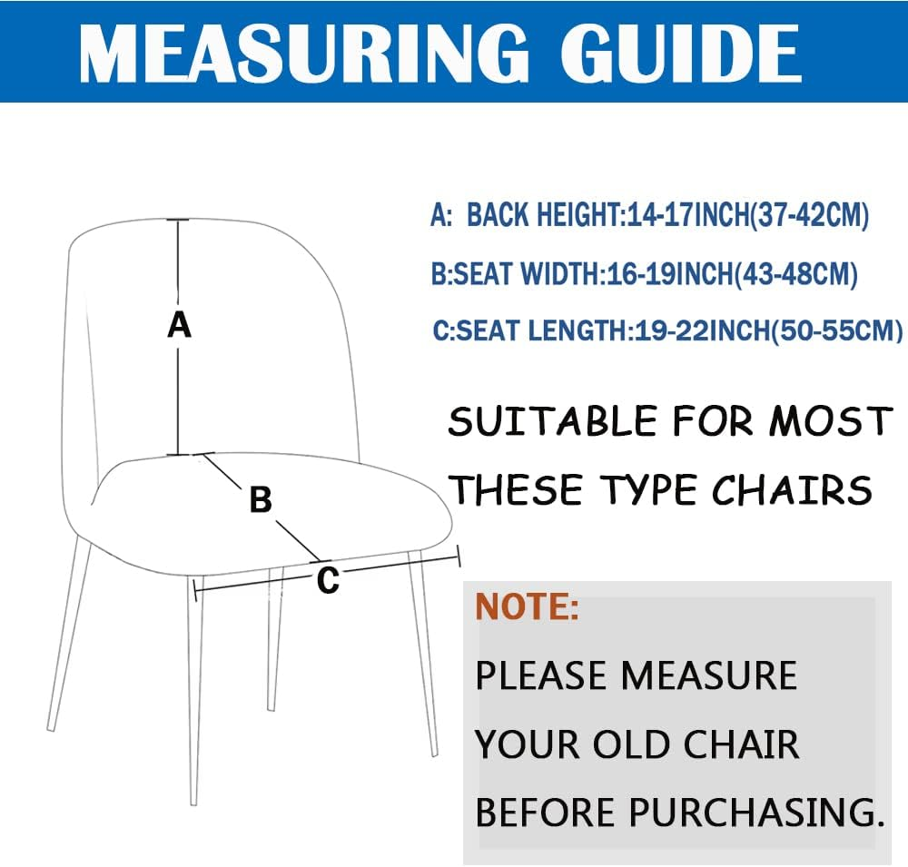 GAWEKIQE Curved Short Back Smoky Gray Armless Accent Chair Slipcover Velvet Upholstered Side Dining Room Chair Cover for Home Decor Living Room Ceremony Set of 4 - 4, Blue image number 5