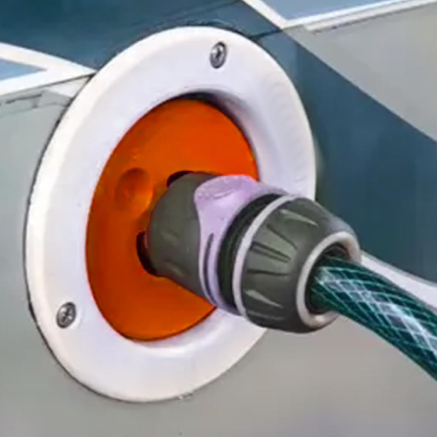 RV Fresh Water Inlet, 3.03 Inches, Leak Proof Tank Adapter for City Connection, Replacement Filler Hatch with Secure Cap Design, Vehicle Boat Trailer Accessory for Outdoor Camping Travel Use