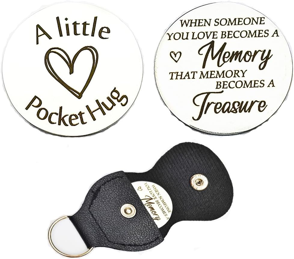 Pocket Hug Token Gift Keychain Christmas Birthday Gifts Long Distance Relationship Hug Tokens Keepsake Stainless Steel Double Sided Pocket Hugs Token Coins - Be Strong Be Brave Be Fearless image number 7