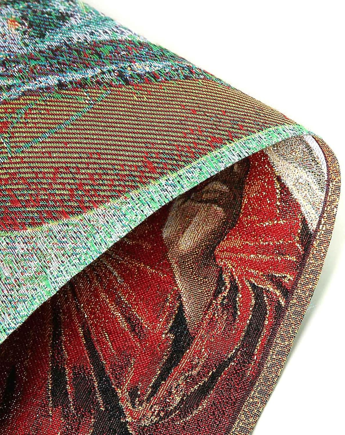 HZMAN Jesus and Virgin Mary Painting Retro Handmade Weave Wall Art Decor Sacred Heart Aesthetic Picture for Living Room Bedroom Wood Framed 16X12.5 Inch - Holy Family-1 image number 7