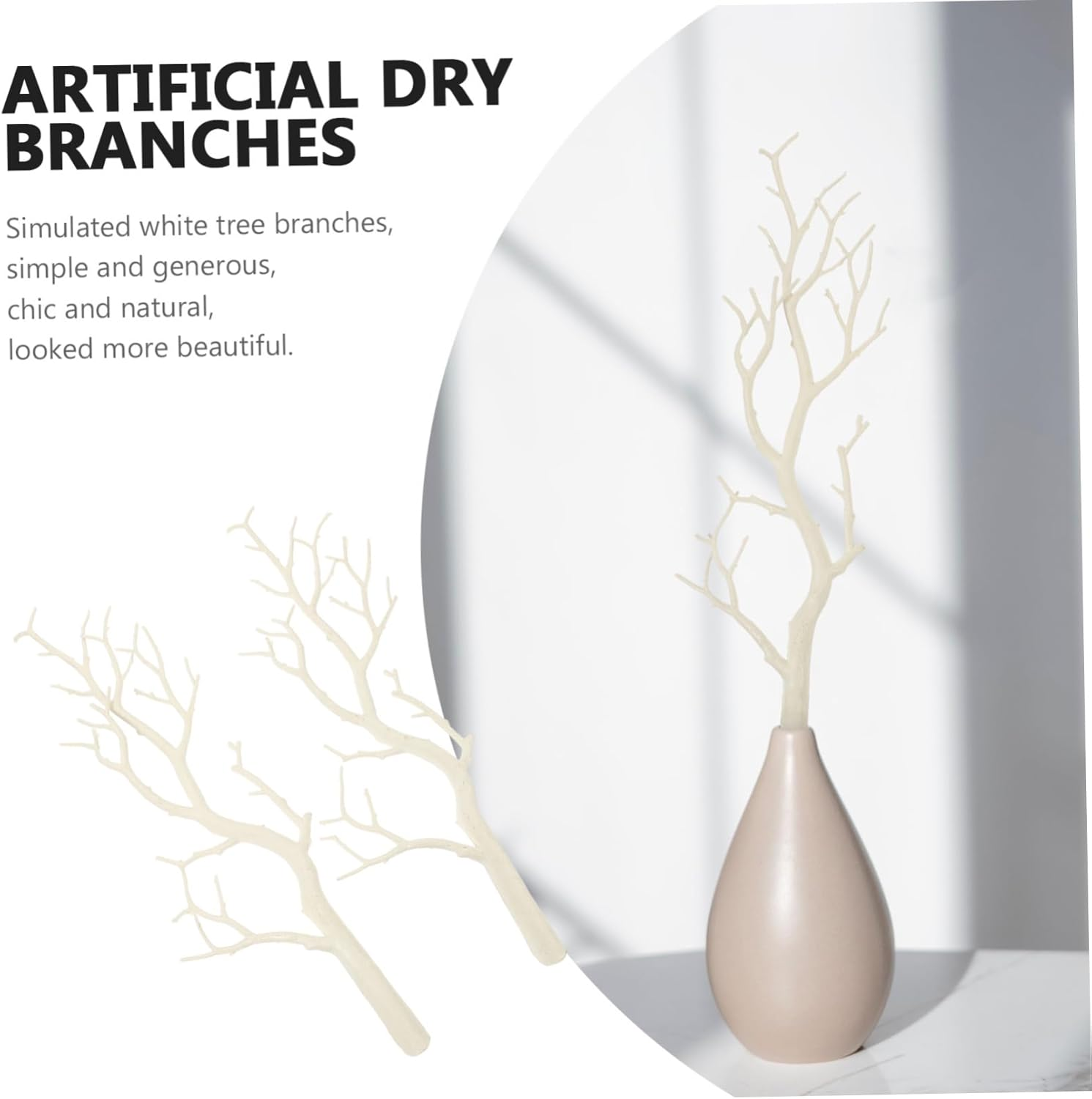 STOBAZA White Tree Branches 2Pcs Faux Birch Twigs for Vase Decoration Artificial Dried Stems for Home Holiday Decor