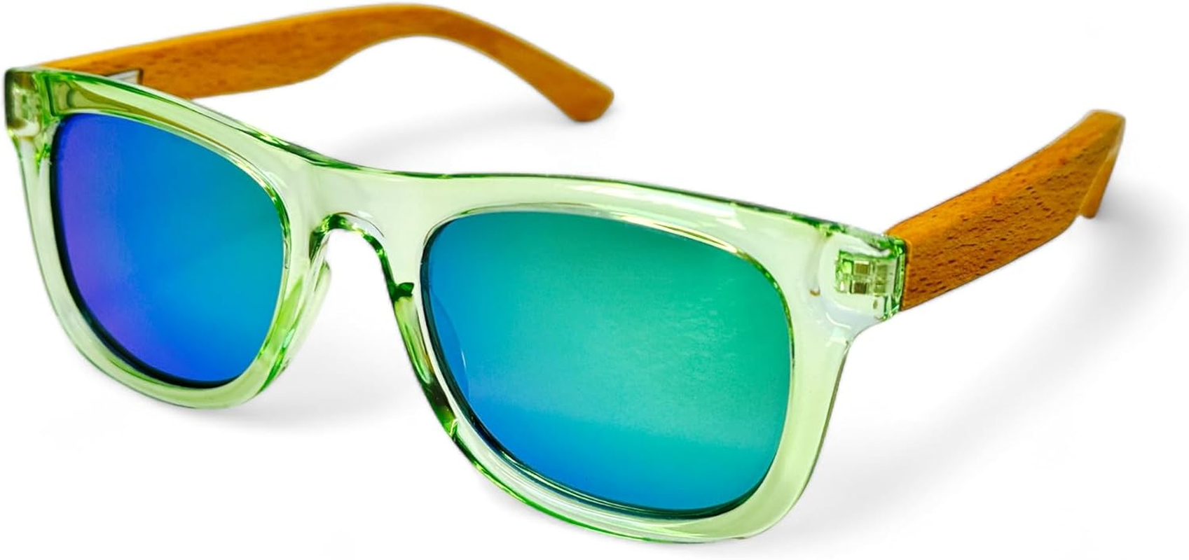 Sun Valley Kids Polarized Sunglasses Wood Frame Mirrored for Boys & Girls with UV Protection