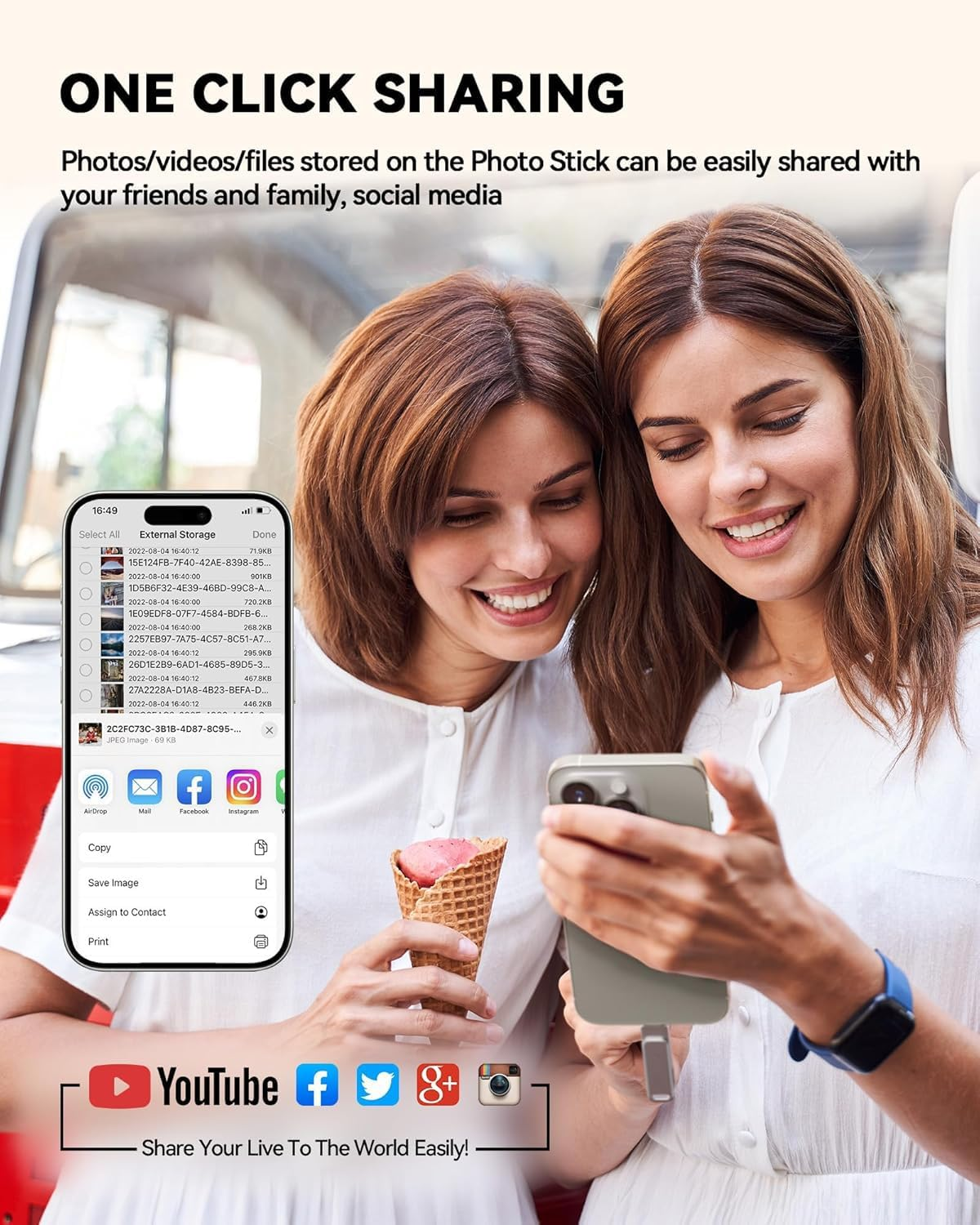 Mfi C-Ertified 512GB Flash Drive for Phone Photo Stick, USB Memory Stick High Speed Iphone Flash Drive, External Memory Storage USB Stick Thumb Drive for Phone/Pad/Android/Pc image number 4