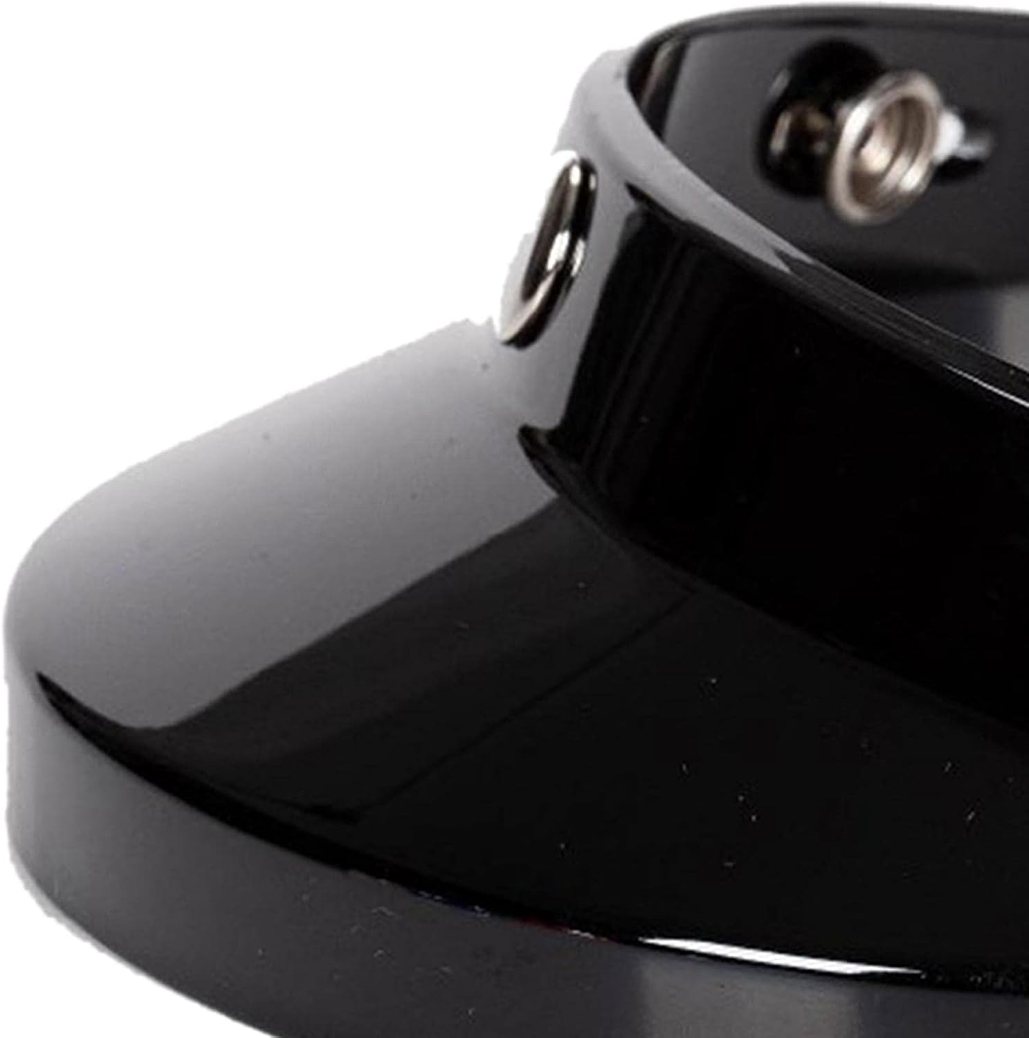 Generic Retro Helmet Visor, 3 Snap for 3/4 Helmets Accessories Parts Direct Replaces, Black