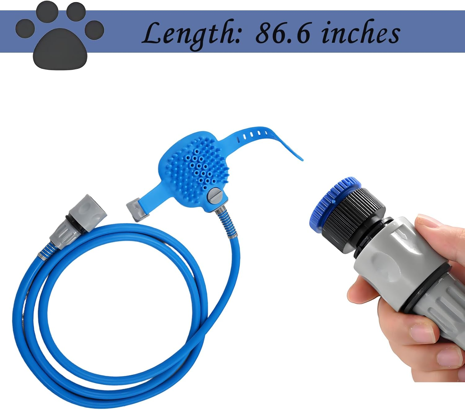 Pet Cleaning Shower Head,2 in 1 Shower Massager,Silicone Scrubber Brush, Dog Cat Bathing Tool with Sprayer, Pet Grooming Supplies, Massage & Clean Attachment for Dogs Cats Hair image number 3