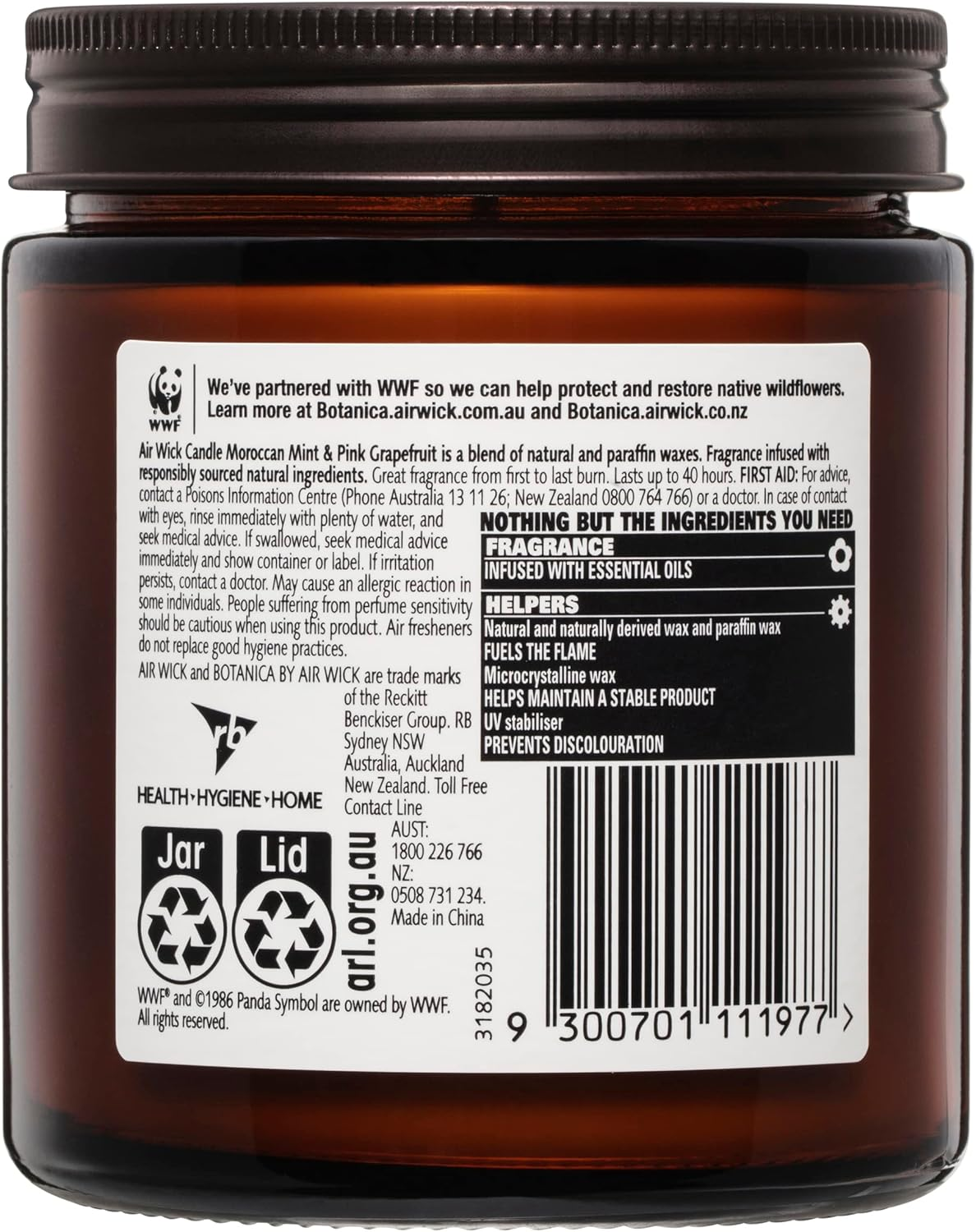 Botanica Scented Candle, Moroccan Mint and Pink Grapefruit, 205G image number 4