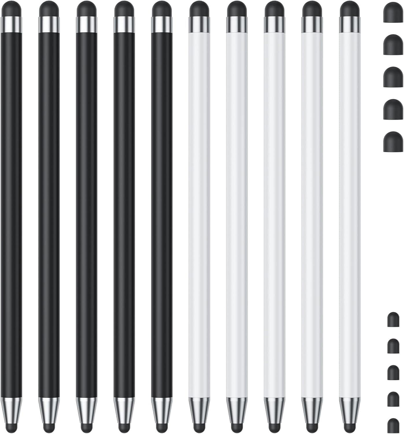 Stylus (10Pcs), Stylus Pen for Touchscreen, High Precision and Sensitivity Stylus Pen for Ipad Iphone Android Smartphone and Tablets, Compatible with All Capacitive Touch Screen (White Black)