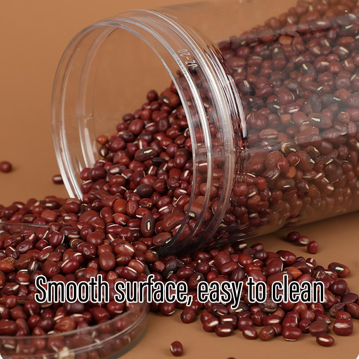 AIMALL 50PCS Wide Mouth Transparent Plastic Storage Containers, Reusable Airtight Food Bottles with Screw Lids for Kitchen Pantry Snacks Grains Nuts Dried Fruit Organisation image number 2