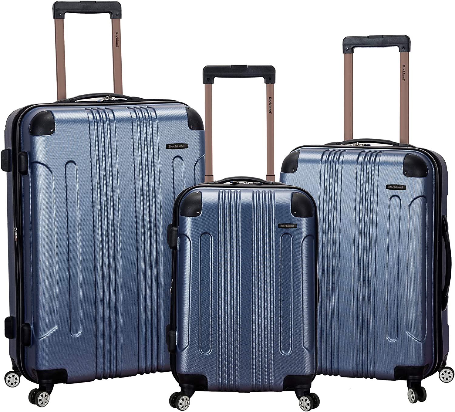 Rockland Hardside Expandable Luggage with Spinner Wheels, Multicolor, Blue, 28-24-20-Inch, London Hardside Expandable Luggage with Spinner Wheels