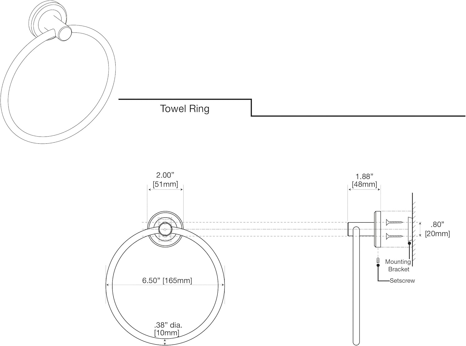 Gatco 4242 Latitude II Towel Ring, Chrome - Chrome image number 4