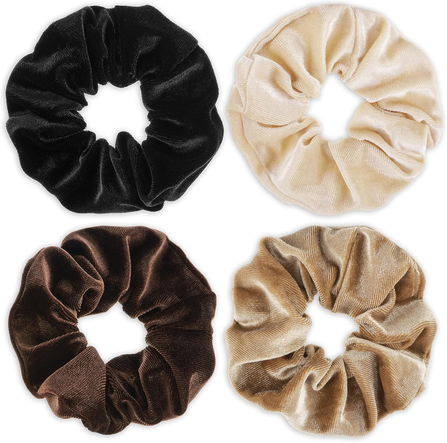 Large Scrunchies for Women 4Pcs Velvet Jumbo Scrunchies for Hair Soft Ponytail Holder Cute Colors Elastic Hair Bands Fashion Bulk Hair Ties for Teens Women Thick Curly Thin Fine Hair image number 3
