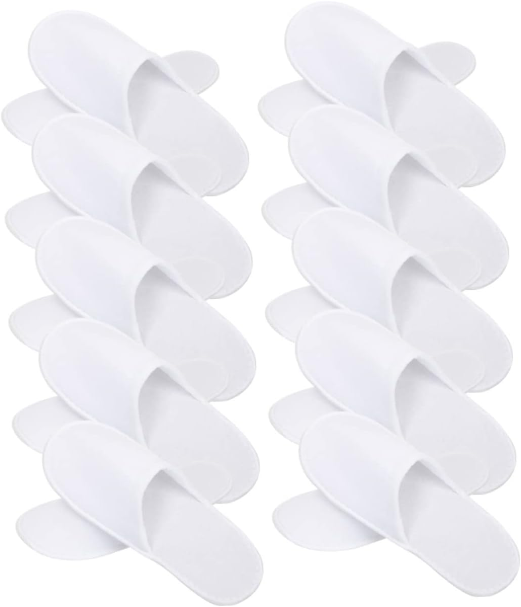 NIYANGLE 10Pairs Slip Slippers Indoor Outdoor Spa Unisex House Slippers Fuzzy Disposable image number 4