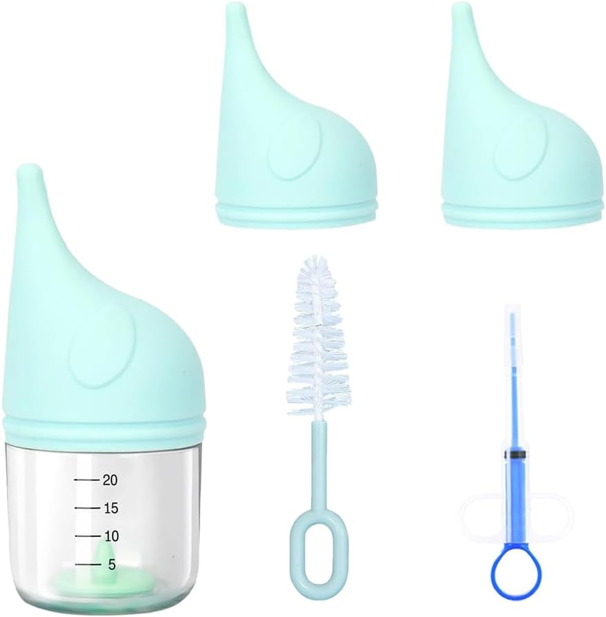 5 Pcs Kitten Bottle Pet Feeding Set Nipple for Kittens Anti-Choking Design for Newborn Kittens Puppies Small Animals Contains 1 Bottle, 2 Nipples, 1 Cleaning Bottle Brush, 1 Feeder (20Ml) image number 2