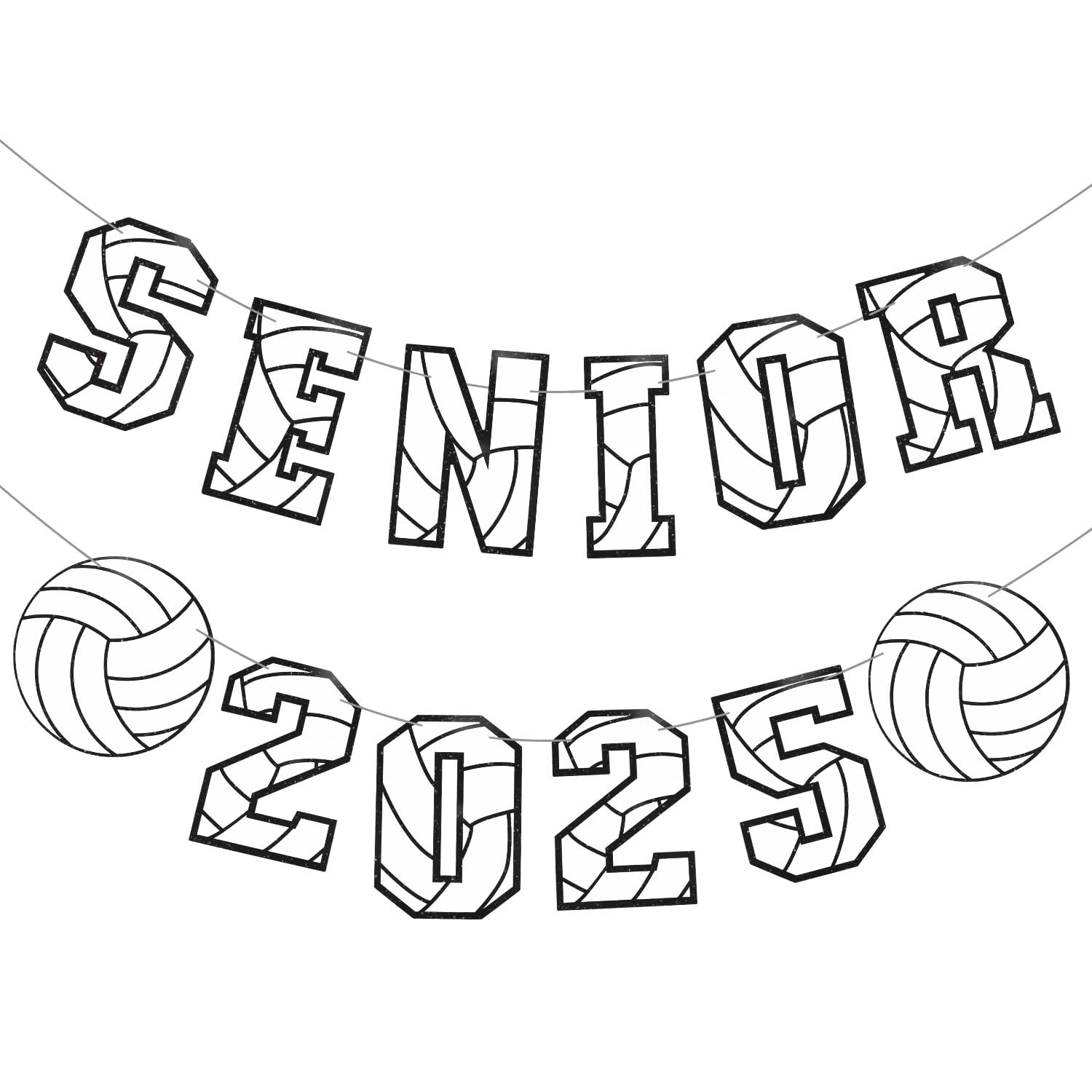 Senior 2025 Volleyball Banner, Volleyball Graduation Party Decoration Volleyball Senior Night Banner for High School College Graduation Sport Theme Party Supplies image number 2