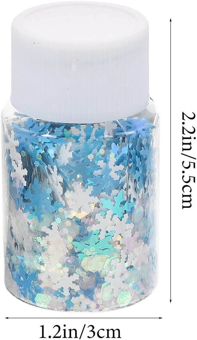 COHEALI 4 Bottles DIY Snowflake Sequins for Phone Case Decor Epoxy Crafts Winter Christmas Embellishments Resin Accessories image number 3