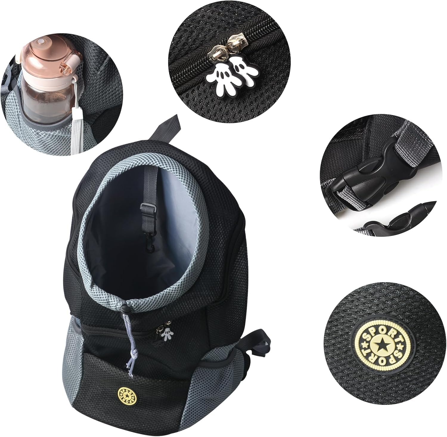 Kissdate Pet Backpack Carrier, Travel Portable Backpack for Small Cats, Dogs and Rabbits, Breathable Ventilated Mesh Dog and Cat Backpack for Travel, Outdoors image number 4