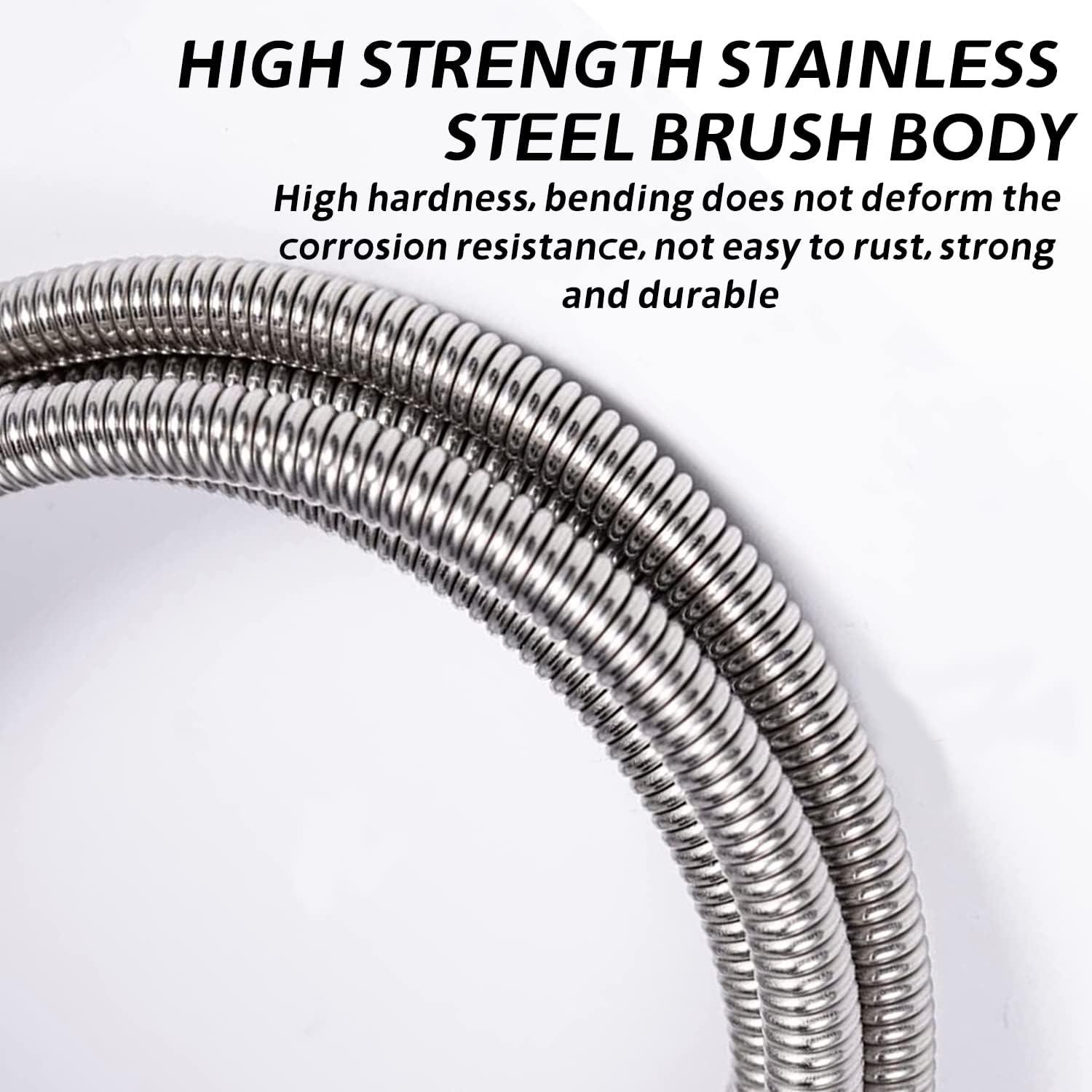 EKIND Extra Long Pipe Tube Cleaner, 59 Inches Flexible Nylon Drain Spring Brush for Cleaning Feeding Tubes and Racking Lines image number 4