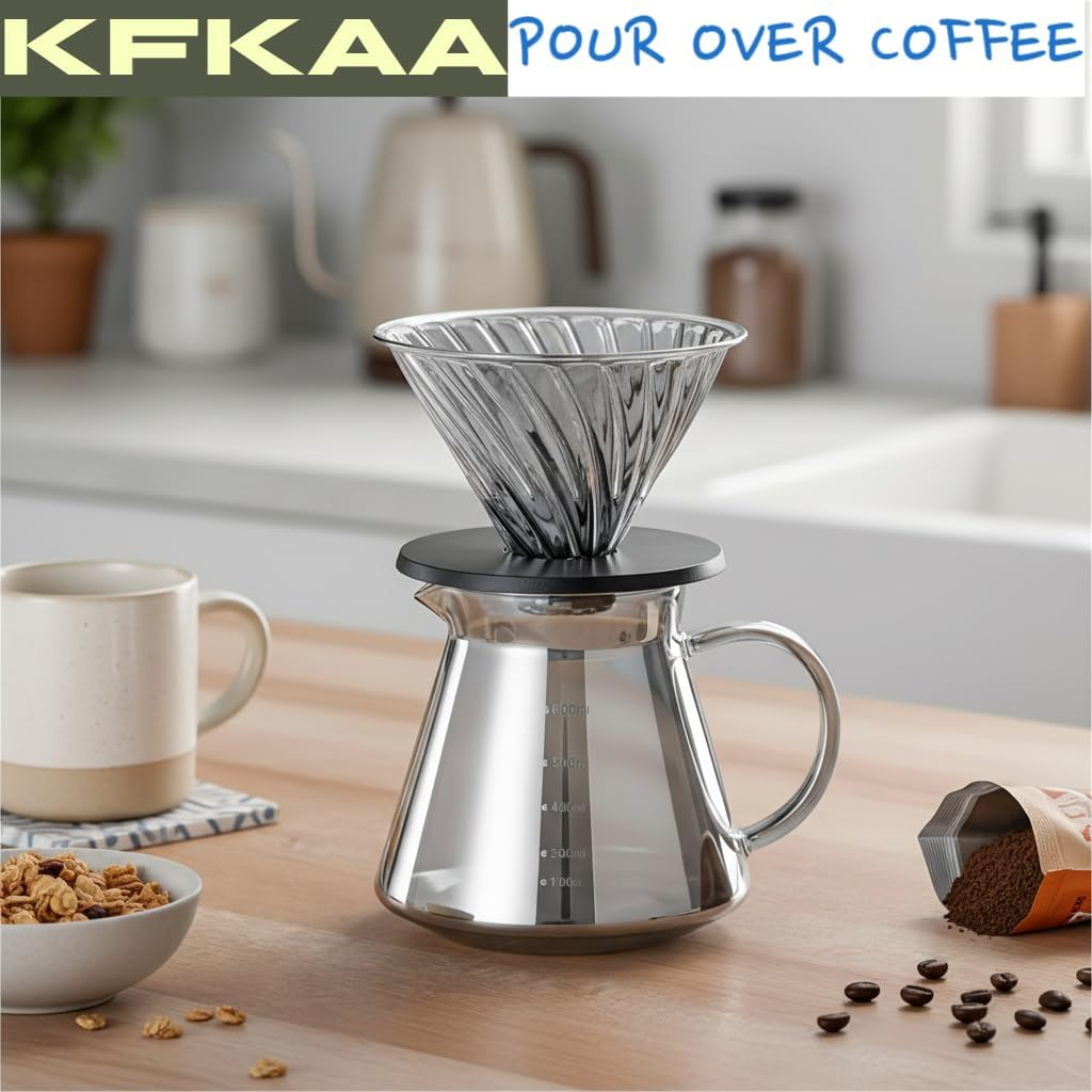 Pour over Coffee Maker 20Oz/600Ml Drip Coffee Machine for Home Cafe Office image number 4