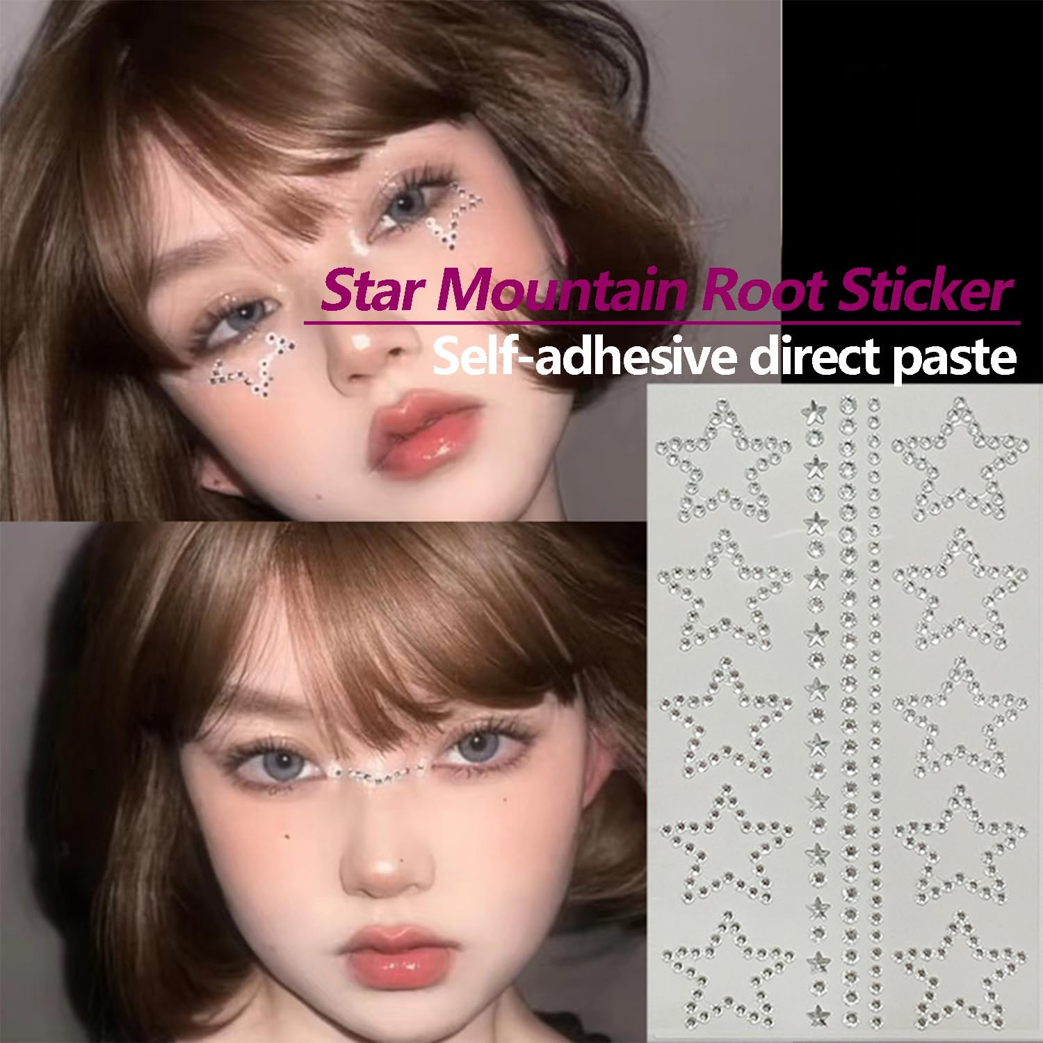 Taicols Face Gems Hair Jewels, Self-Adhesive Eye Rhinestones DIY Stick-On, Body Crystals Pearls for Makeup, Crafts, Self-Adhesive Rhinestones & Pearls Kit, Body Jewels for Cosplay/Festival DIY Makeup image number 1