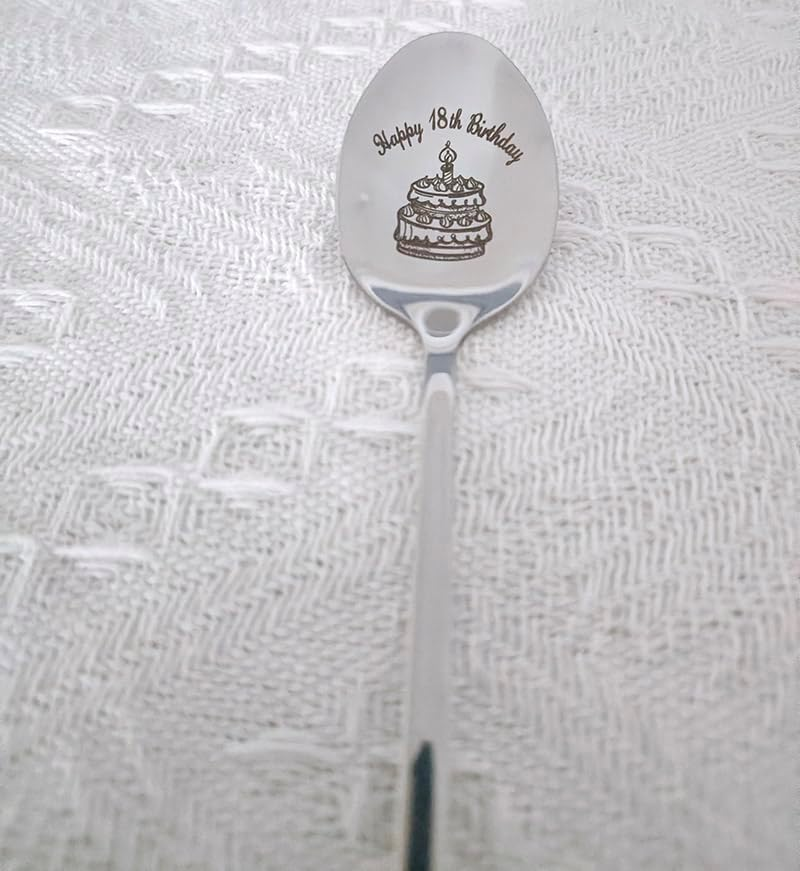 Happy 10Th 13Th 16Th 18Th Birthday Gifts for Girls Boys Birthday Party Spoons for 10 13 16 18 Year Old Girl Boy Birthday Cake Spoon for 21St Birthday Male Female Coffee Spoons image number 6