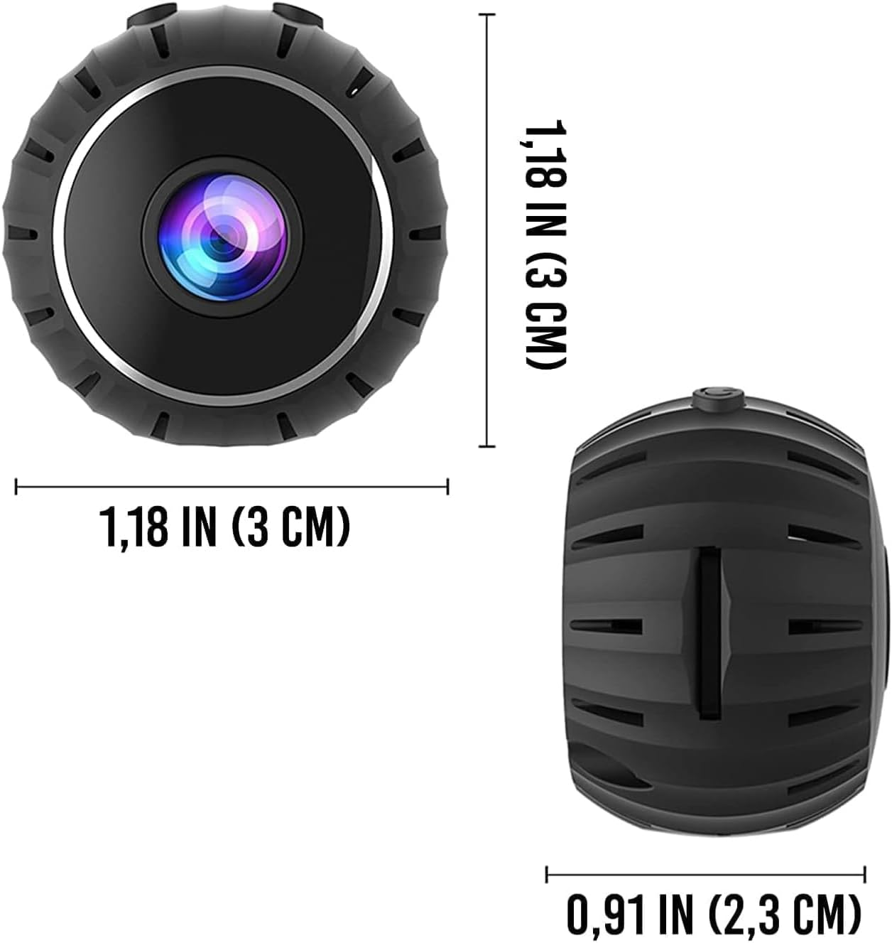 Wireless Security Camera with 360&deg; Rotation, Wifi Mini Camera with Motion Detection, Night Vision, Wide Angle Lens, Portable Baby Monitor & Home Office Surveillance Camera &ndash; Black image number 6