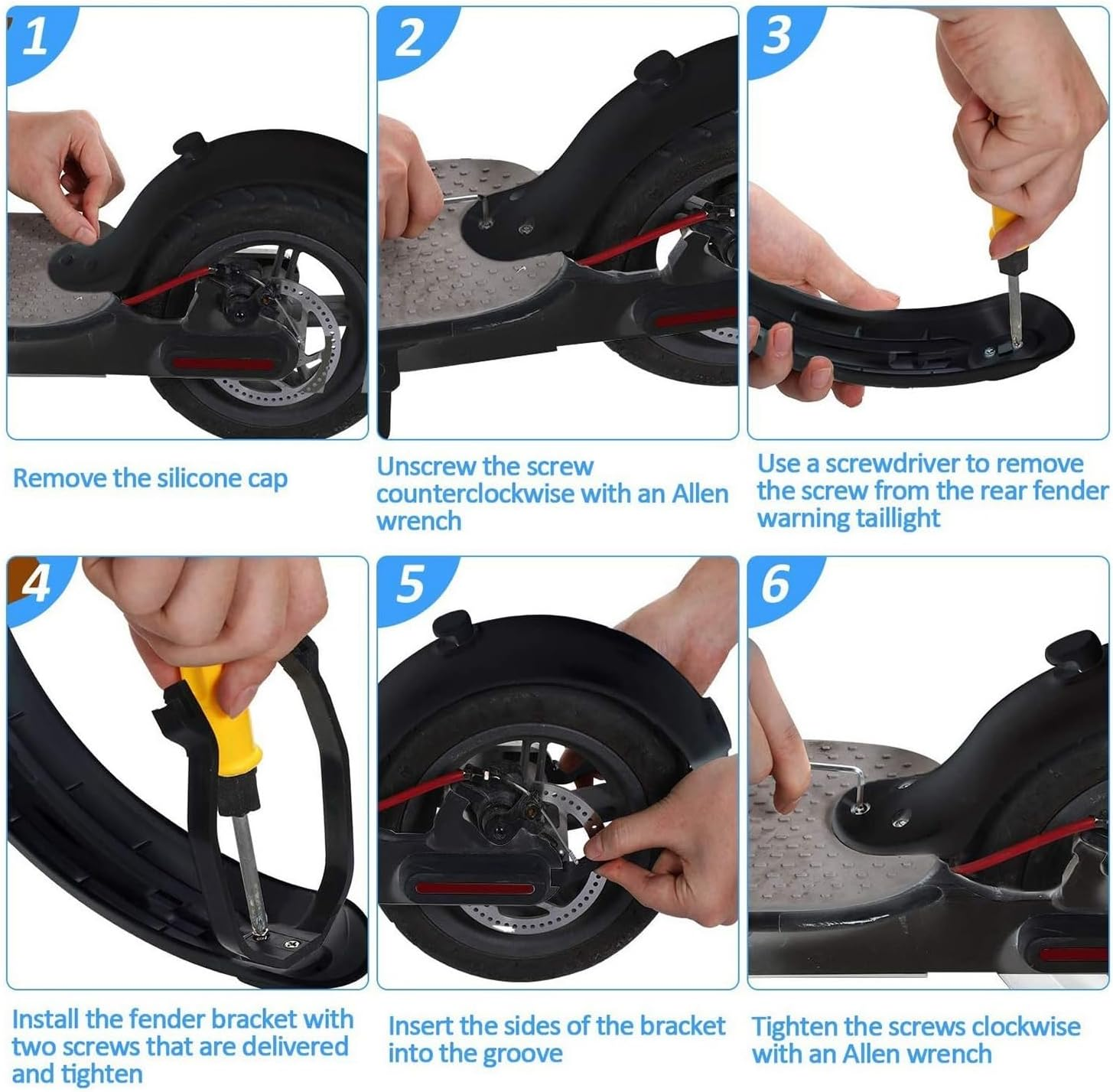 LESANGBAIHUODIAN Rear Mudguard and Bracket Replacement Accessory Fit for M365/M365 Pro Scooter with Screws and Screw image number 5