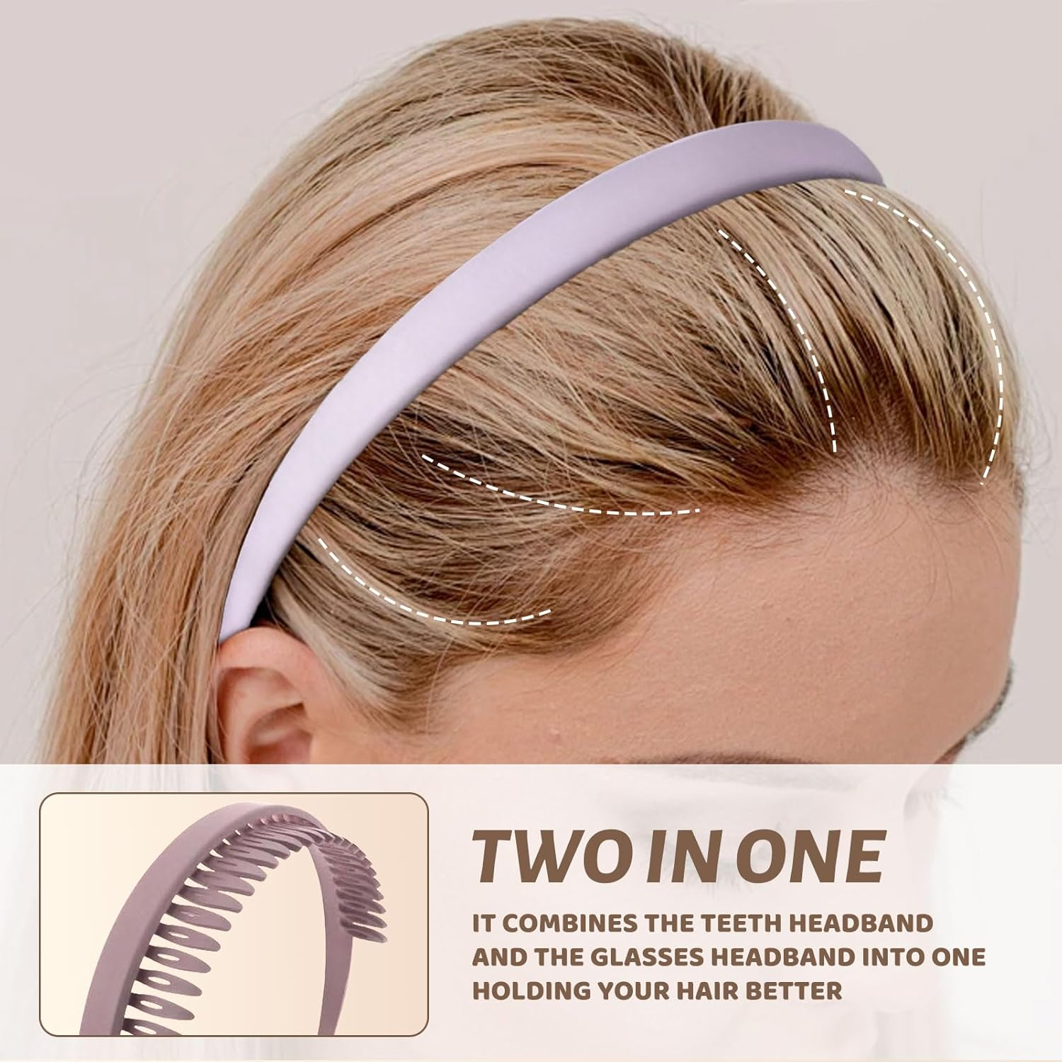 Celblisora 4 Pack Frosted Non-Slip Headbands for Women, for Glasses Wearers,No Pressure,No Headaches,Zigzag Sunglasses Hairband Made of Plastic with Teeth,Hair Accessories