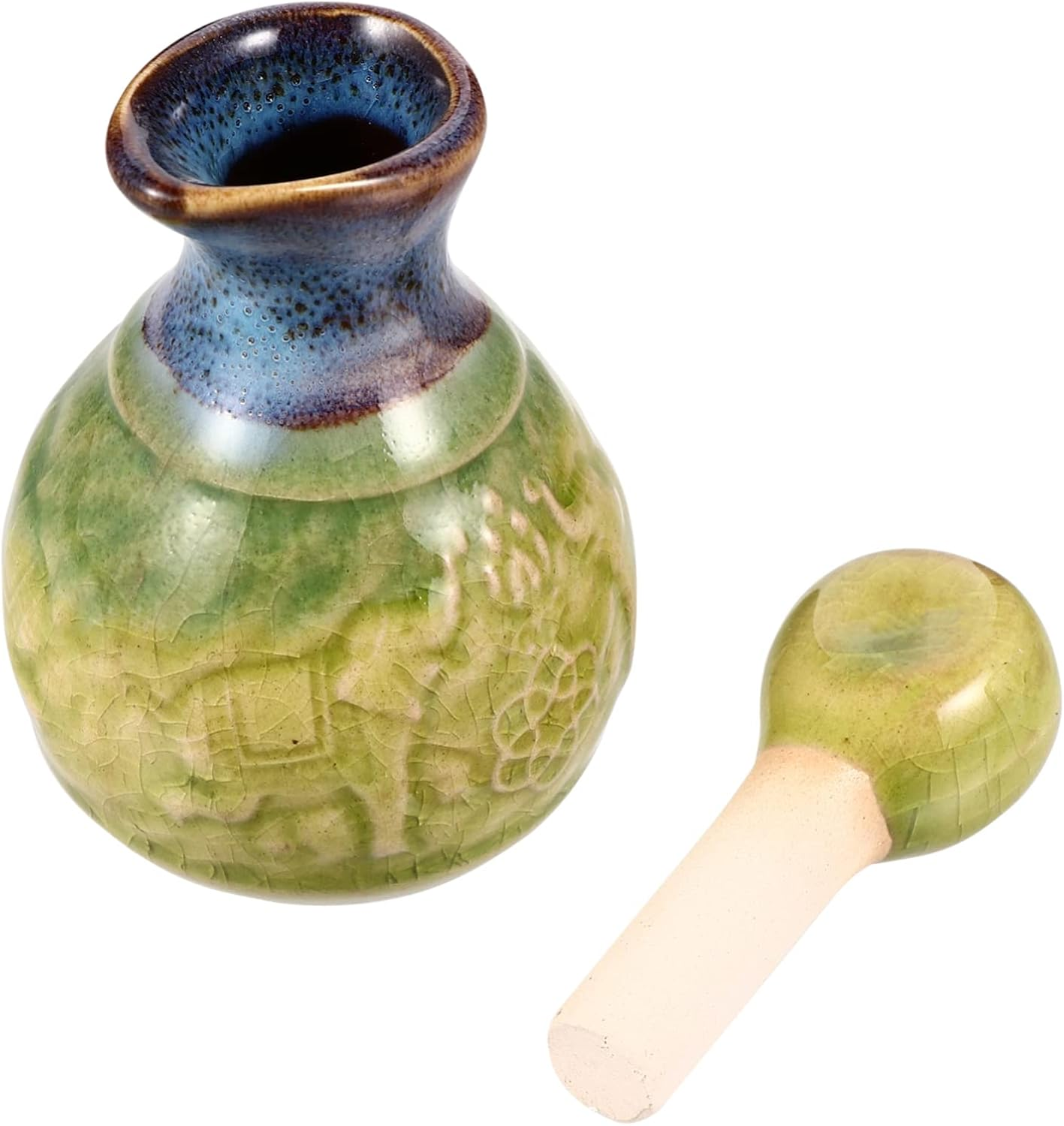 Ceramic Perfume Essential Oil Bottle Wide Mouth Refillable Elegant Decor Essential Oil Flask for Aromatherapy