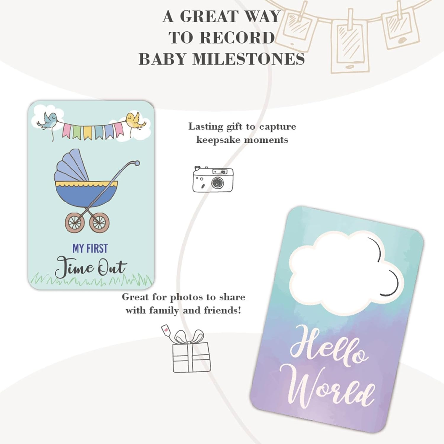 Children'S Monthly Milestone Cards, Children'S Announcement Signs, Colourful Monthly Milestone Signs, 50 X Funny Baby Shower Decorations, Adorable Baby Discs for Girls