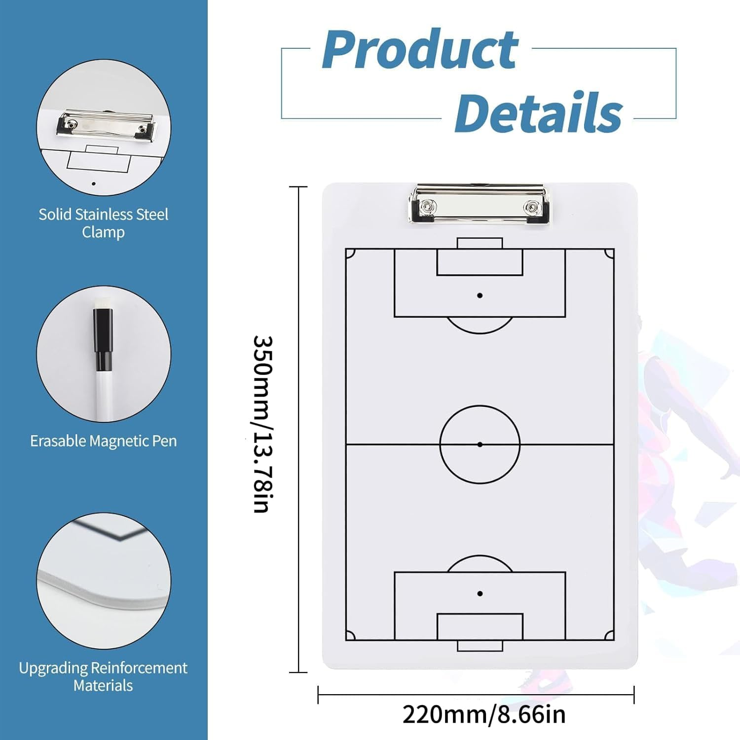 Quhoxdye Soccer Dry Erase Coaching Board Soccer Whiteboard for Coaches Soccer Coaching Equipment Accessories Tactics Field Board Making It the Perfect Coach Gifts image number 6