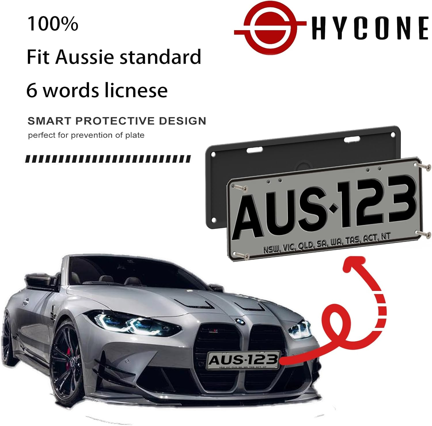 Silicone Australian Standard 6 Figure Number Plate Frame, 2 Pack Australia Car Standard Silicone License Plate Holders, Rust-Proof, Weather-Proof, Rattle-Proof Accessories. (Black) - Green image number 7