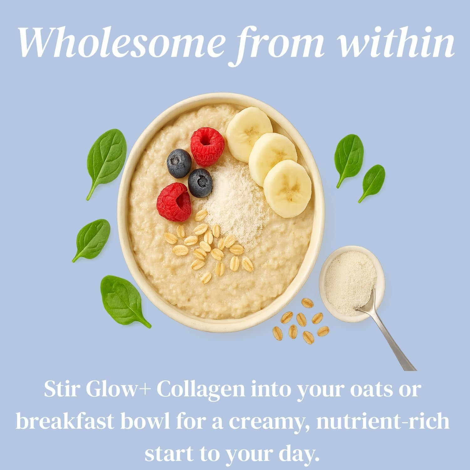 Premium Collagen 15G Protein Powder Peptides W/ Probiotics Ultra High Content, Rapid Absorption Hair, Skin, Joints, Nails plus Gut Support, Hyaluronic Acid, Biotin, Vitamin C, Glowbelly Glow (300, Unflavoure) image number 6