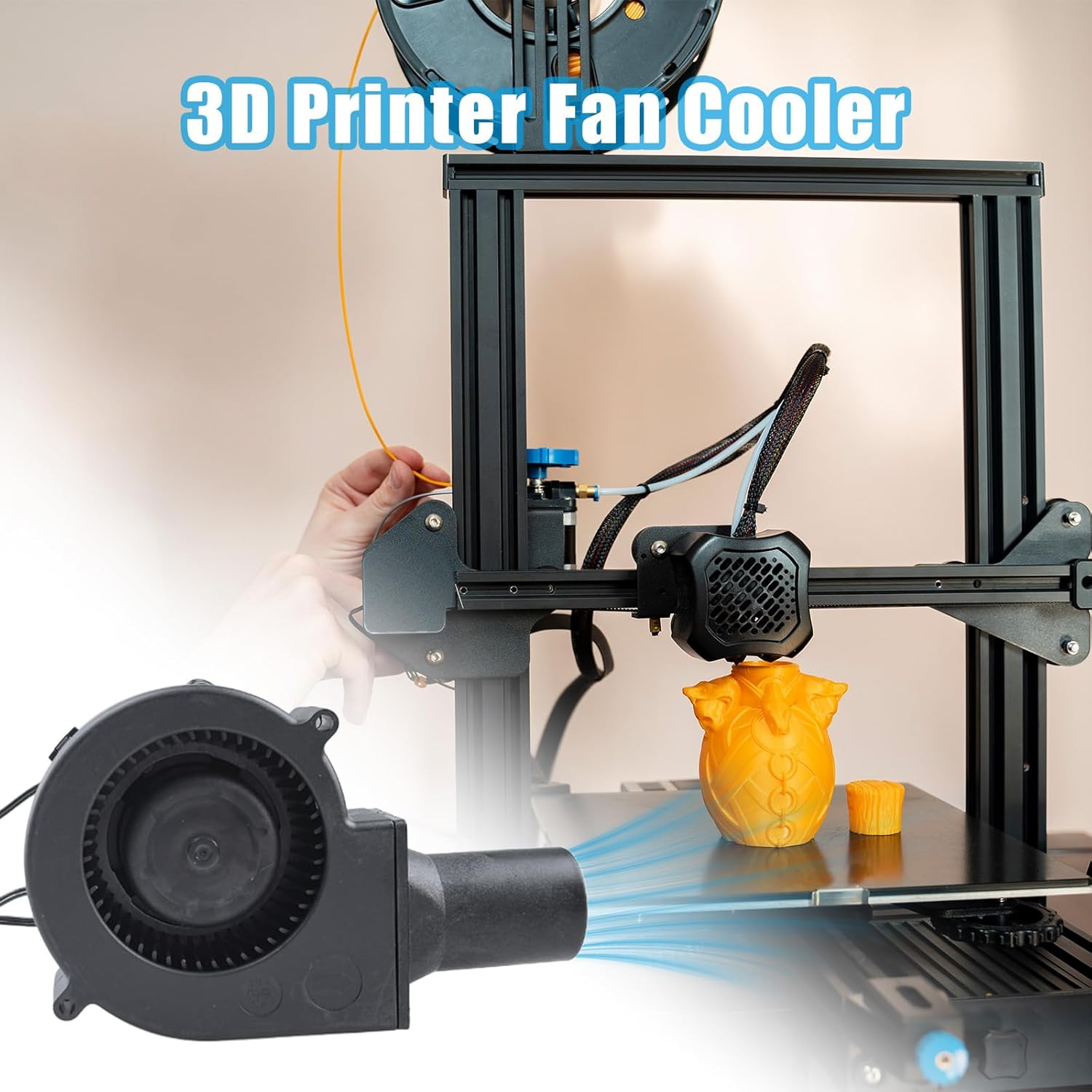 5V USB Blower Cooling Fan, Computer Case USB Blower Fan with Three Speed Control Blower Fan Dual Ball Bearing for PC Electronics 3D Printer image number 3