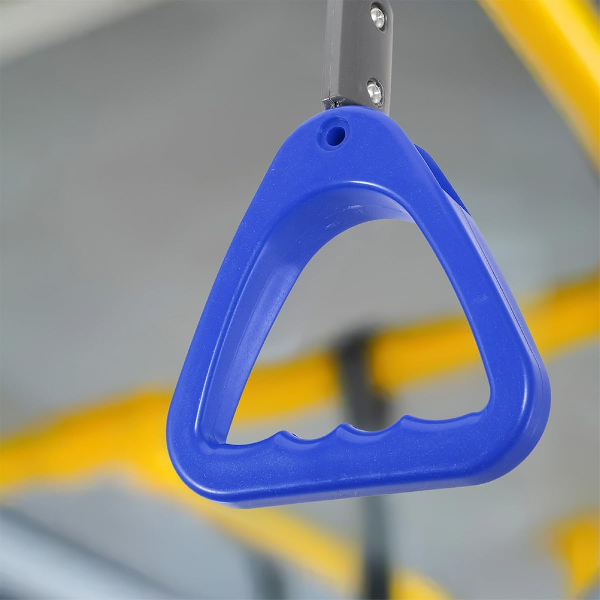 Alasum 2Pcs Blue Triangle Grab Handles with Strap for Car and Subway &ndash; Portable Auto Support Handle for Elderly Standing Assist, Adjustable Vehicle Hand Grip for Travel and Daily Use