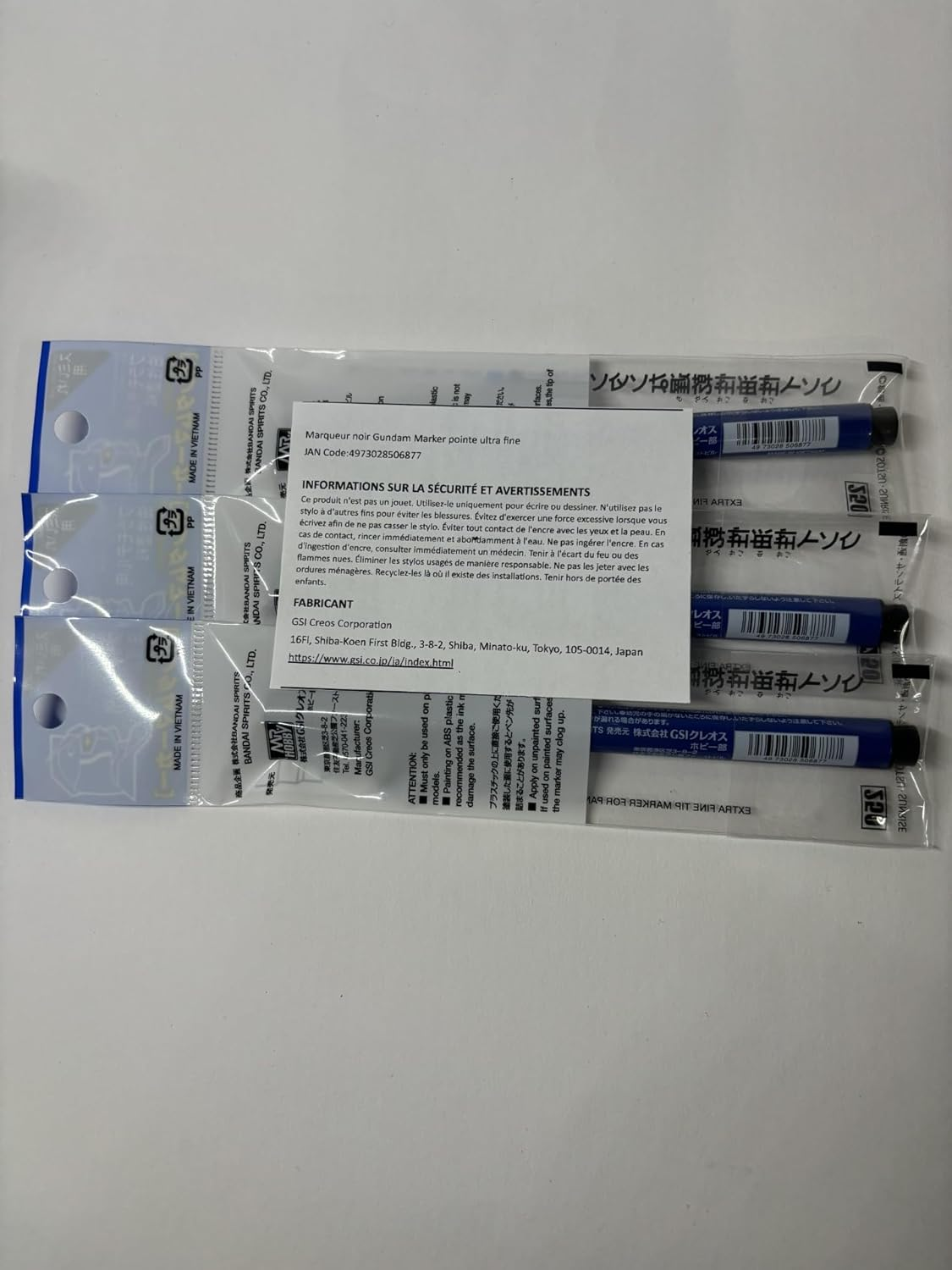 [Set of 3] Gundam Marker Sumi-Ire Black / Ultra Fine Type GM01 by GSI Creos image number 4