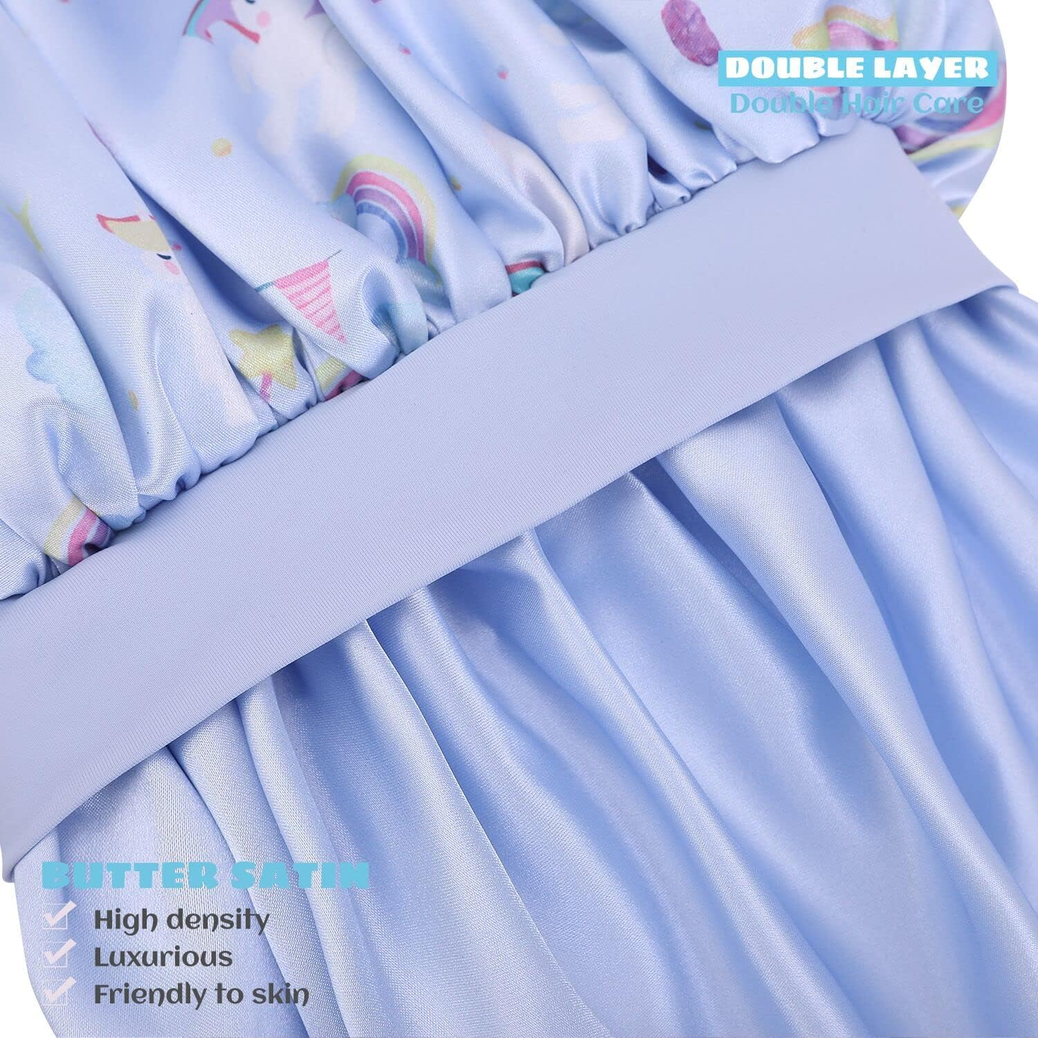 Hat Hut Kids Satin Bonnet Sleep Cap for Curly Hair Adjustable Silk Hair Cap for Baby Sleeping Hair Bonnet for Toddler Child