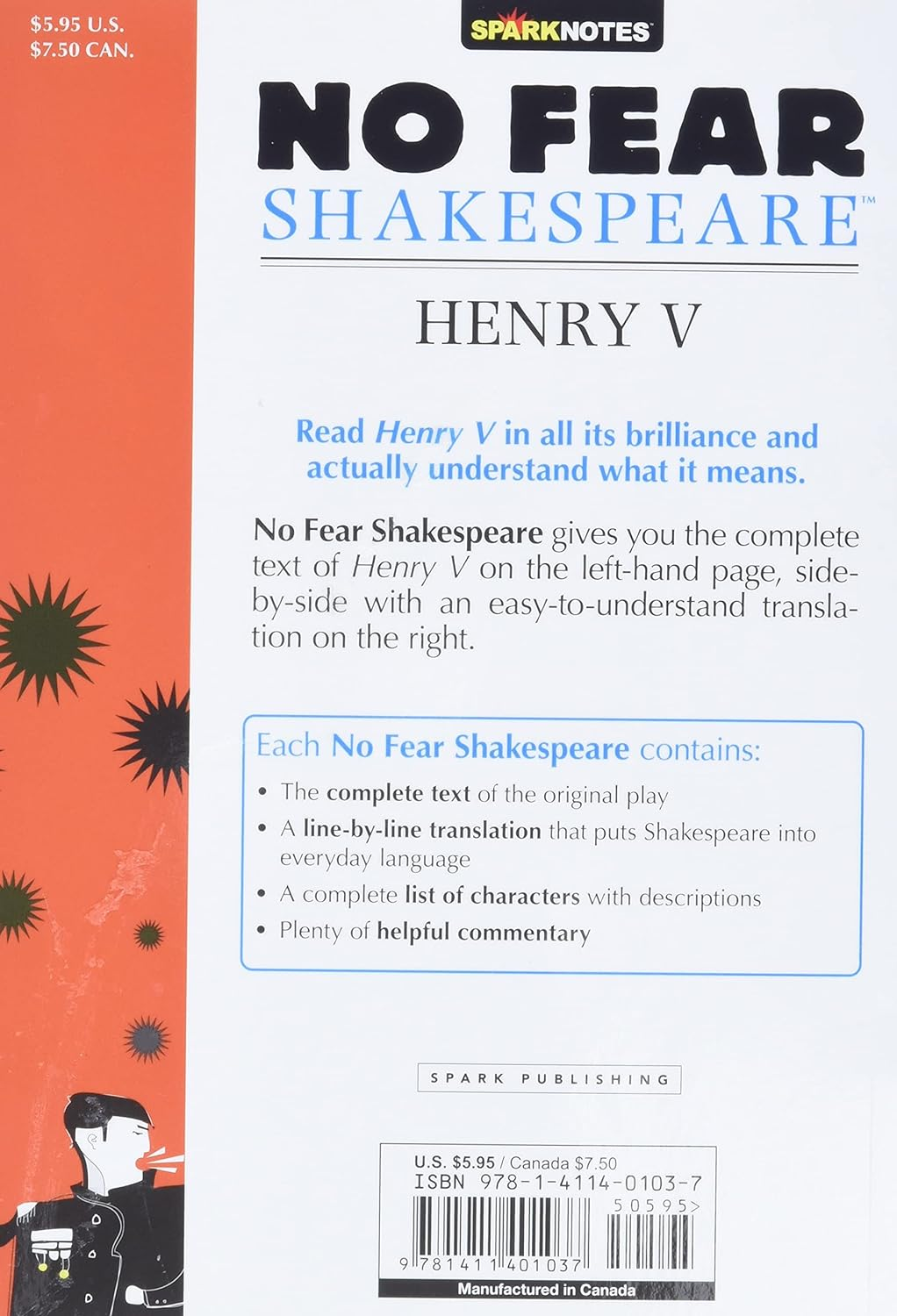 Henry V (No Fear Shakespeare): No Fear Shakespeare Side-By-Side Plain English image number 1