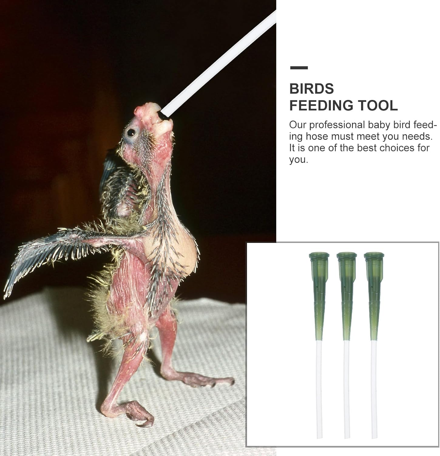 Levemolo Bird Feeding Soft Tubing 3Pcs Flexible 1.5-2.0Mm Hose for Parrot and Small Bird Hand-Feeding Lightweight Pet Feeding Tool for Nursery image number 2