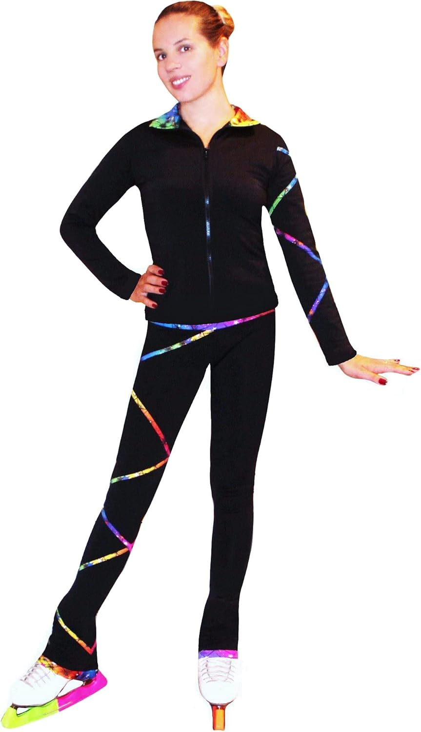 Ice Fire Figure Skating Criss Cross Pants - Rainbow image number 6