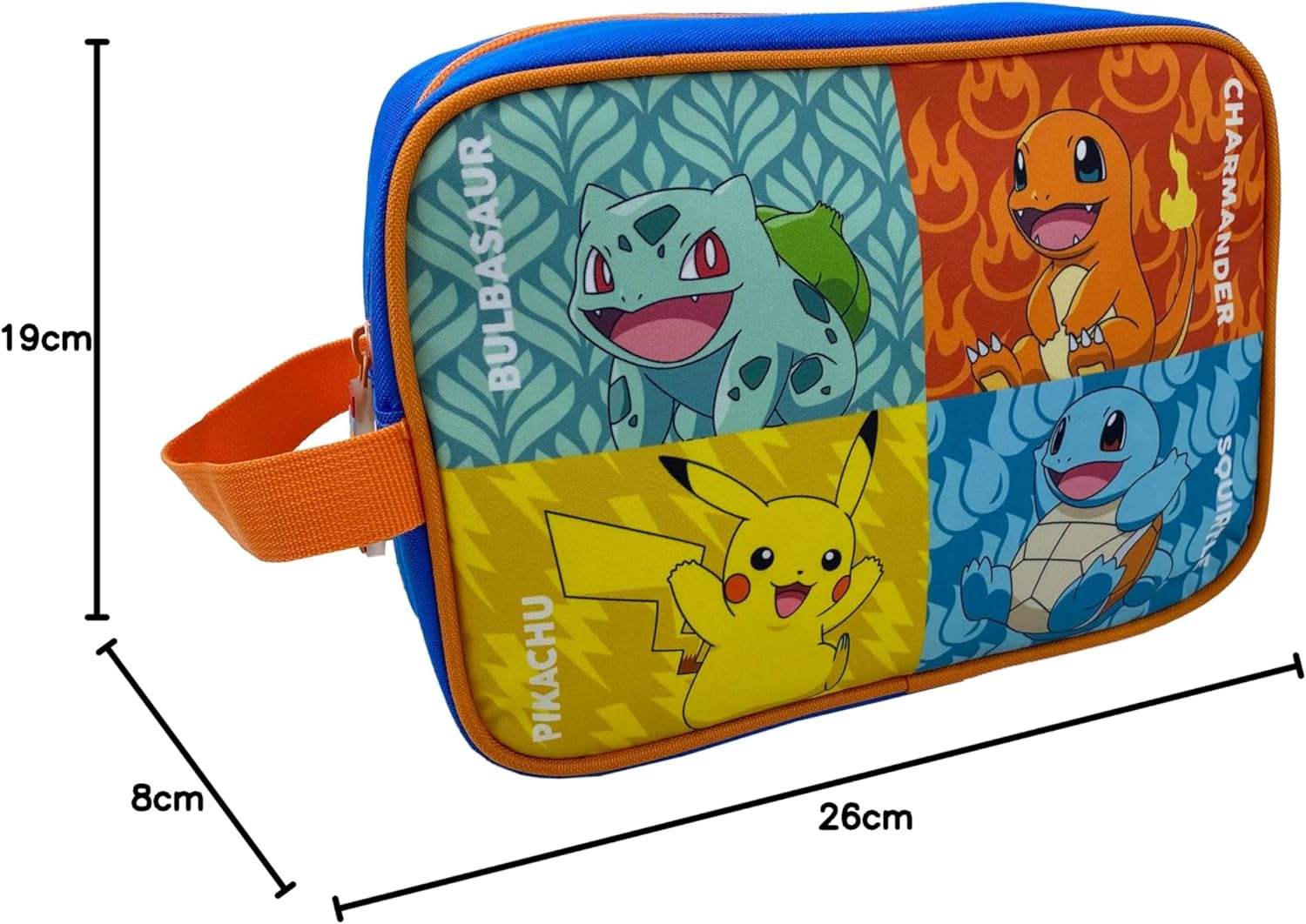 CYPBRANDS Pok&eacute;mon Kanto Starters Washbag Colourful Est&aacute;ndar Pok&eacute;mon Kanto Starters Wash Bag, Colourful, Est&aacute;ndar, Pok&eacute;mon Kanto Starters Toiletry Bag image number 3