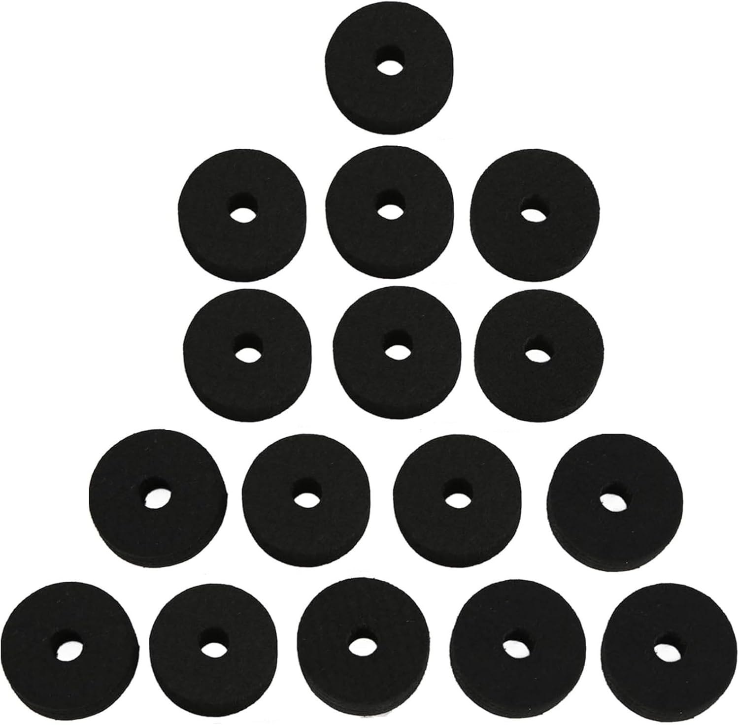 16PCS Cymbal Felt Washers, 3.5Cm Non Slip Felt Pads Cymbal Replacement Accessories for Drum Set Drum Cymbal Felt Pad-Black image number 6