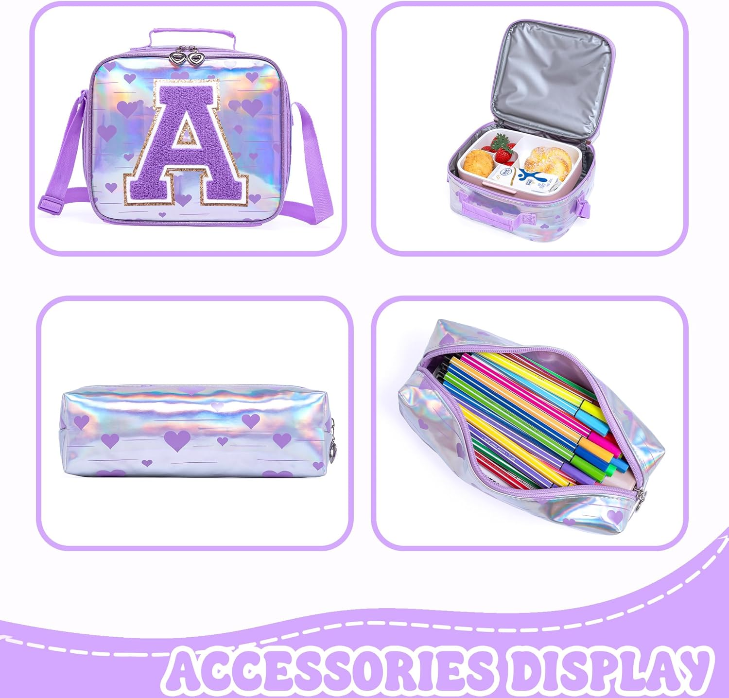 Htgroce Girls Unicorn Clear School Backpack Lightweight Little Kids Backpack - Black Gp image number 6