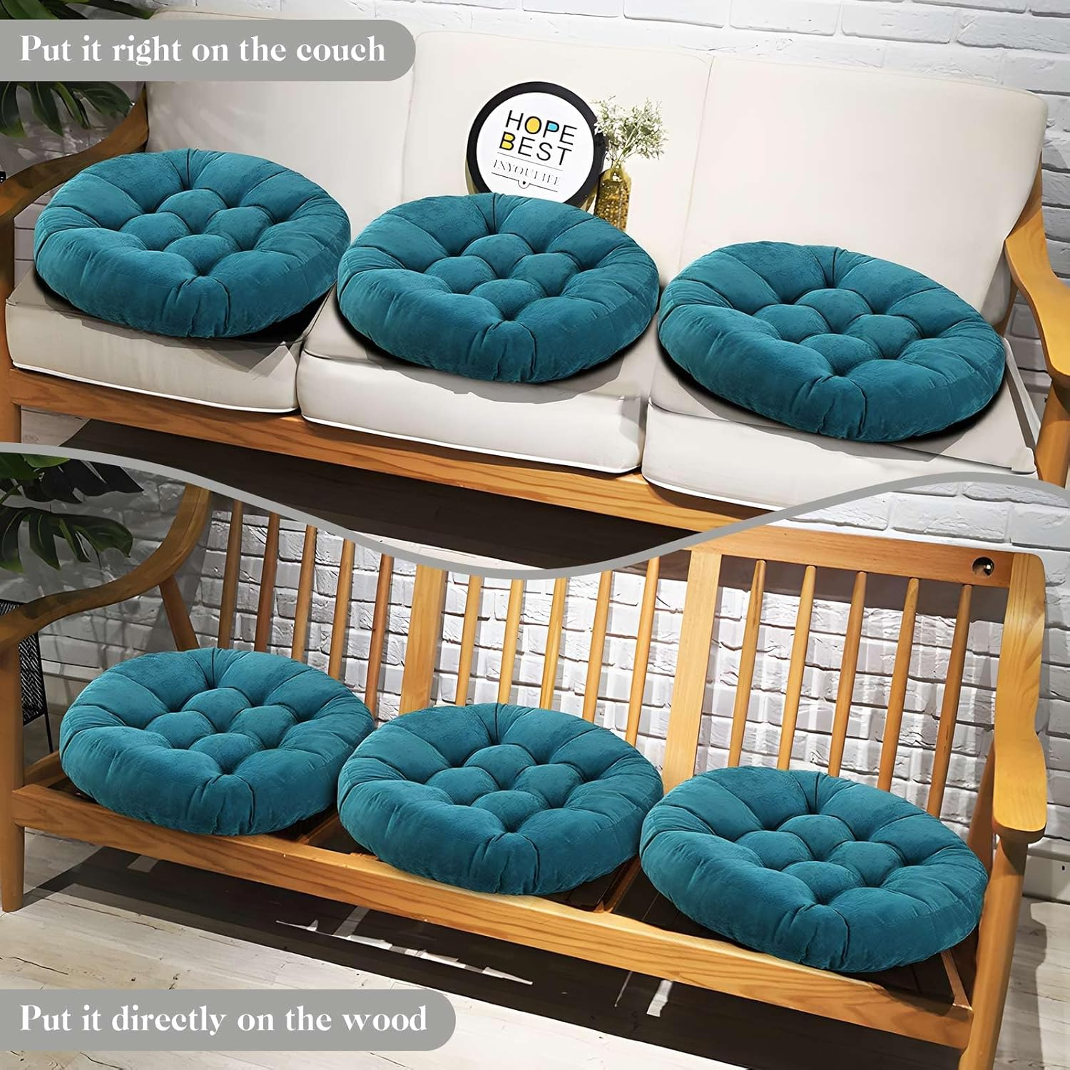 DAWNTREES 2 Pack Floor Cushion,55X55Cm Large Square Floor Pillows Seating for Adults,Tufted Corduroy Floor Cushion for Tatami Living Room image number 3