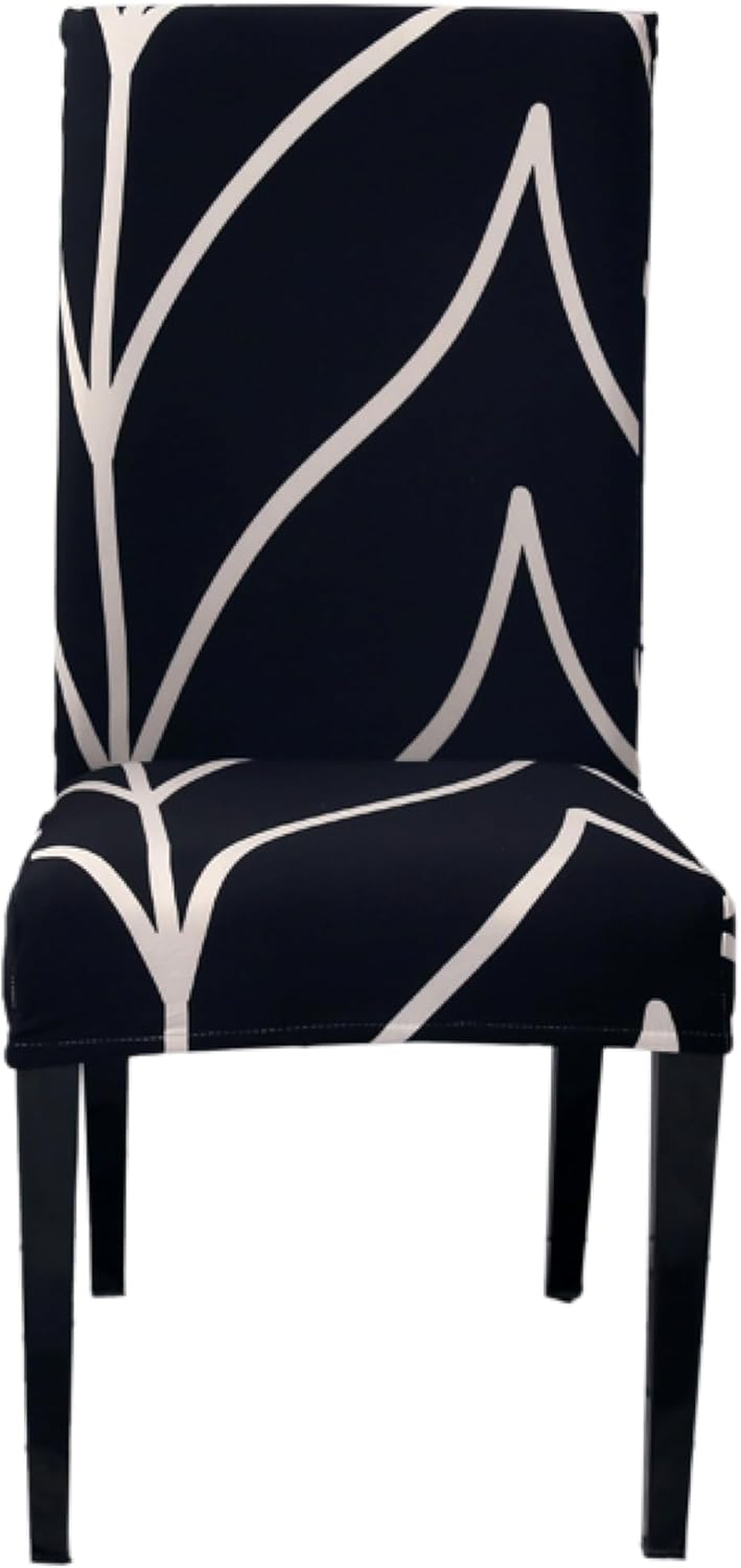 Hyper Cover Stretch Dining Chair Covers with Patterns (Grey Moonlight, 4 Pcs) - Easy Installation, Highly Stretchable, Perfect for Dining Chairs Protection