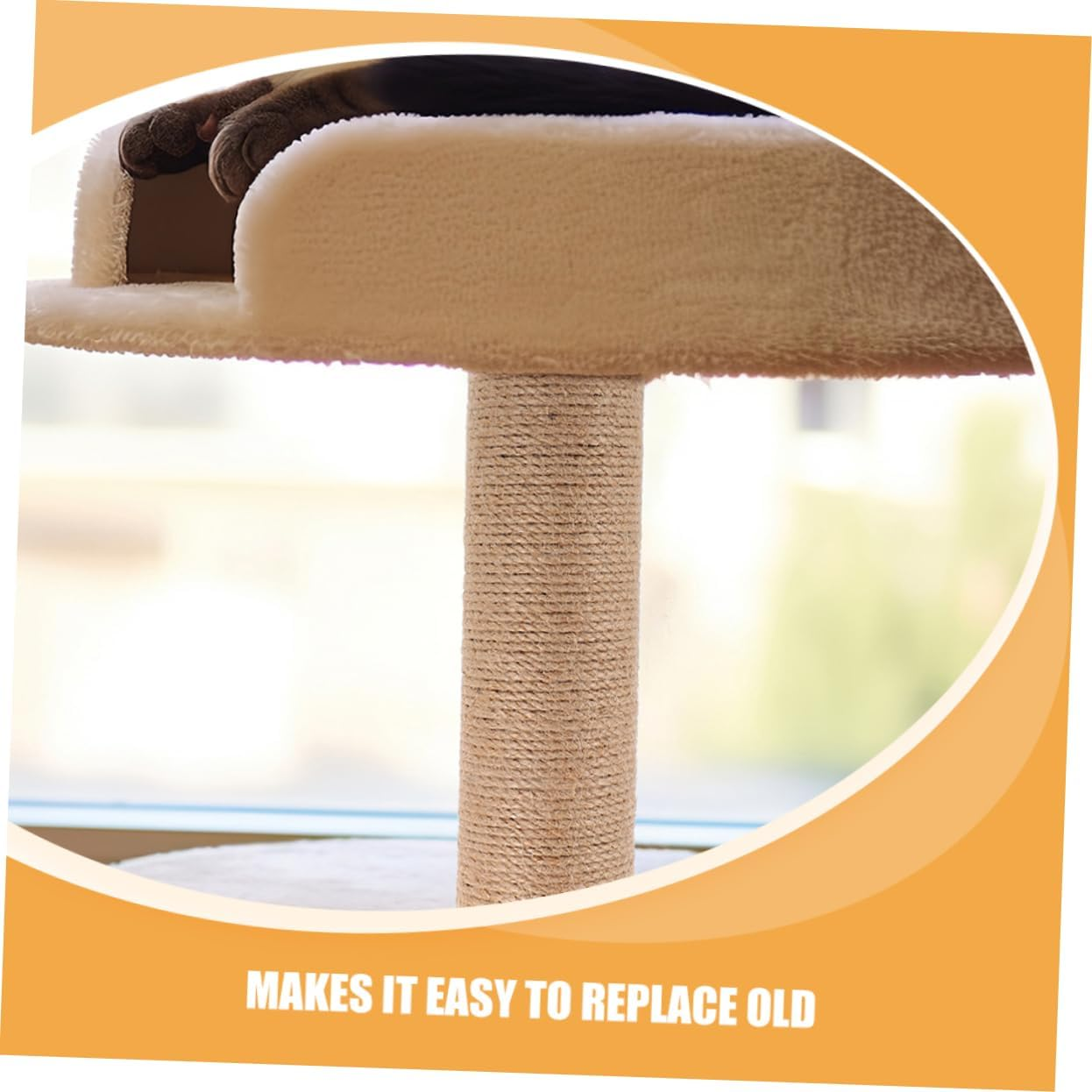 Alasum 2Pcs Sisal Cat Scratching Post Replacement 30Cm Tall Cat Scratch Pole for Corner Wall Tree DIY Climbing Scratcher Accessories for Indoor image number 1
